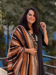 Ajrak Mul Tassel Duppatta