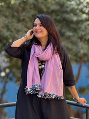 Lavender Mul Tassel Duppatta