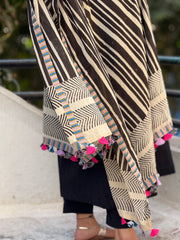 Stripe Mul Tassel Duppatta