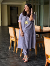 Purple Handloom Check Coord