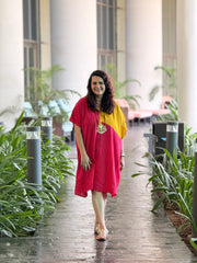Fuchsia Papaya Kaftan Dress - Fuchsia