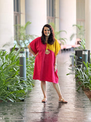 Fuchsia Papaya Kaftan Dress - Fuchsia