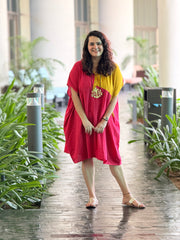 Fuchsia Papaya Kaftan Dress - Fuchsia