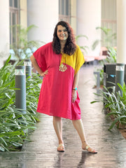 Fuchsia Papaya Kaftan Dress - Fuchsia