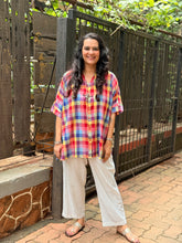 Madras Check Kaftan Shirt - Multi