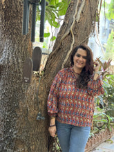 Ajrak Bubble Sleeve Top