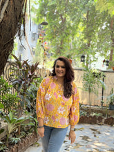 Yellow Bubble Sleeve Top