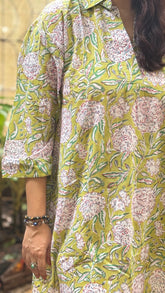 Lime Floral Slip Dress