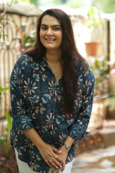 Ajrak Flower Oversized Shirt