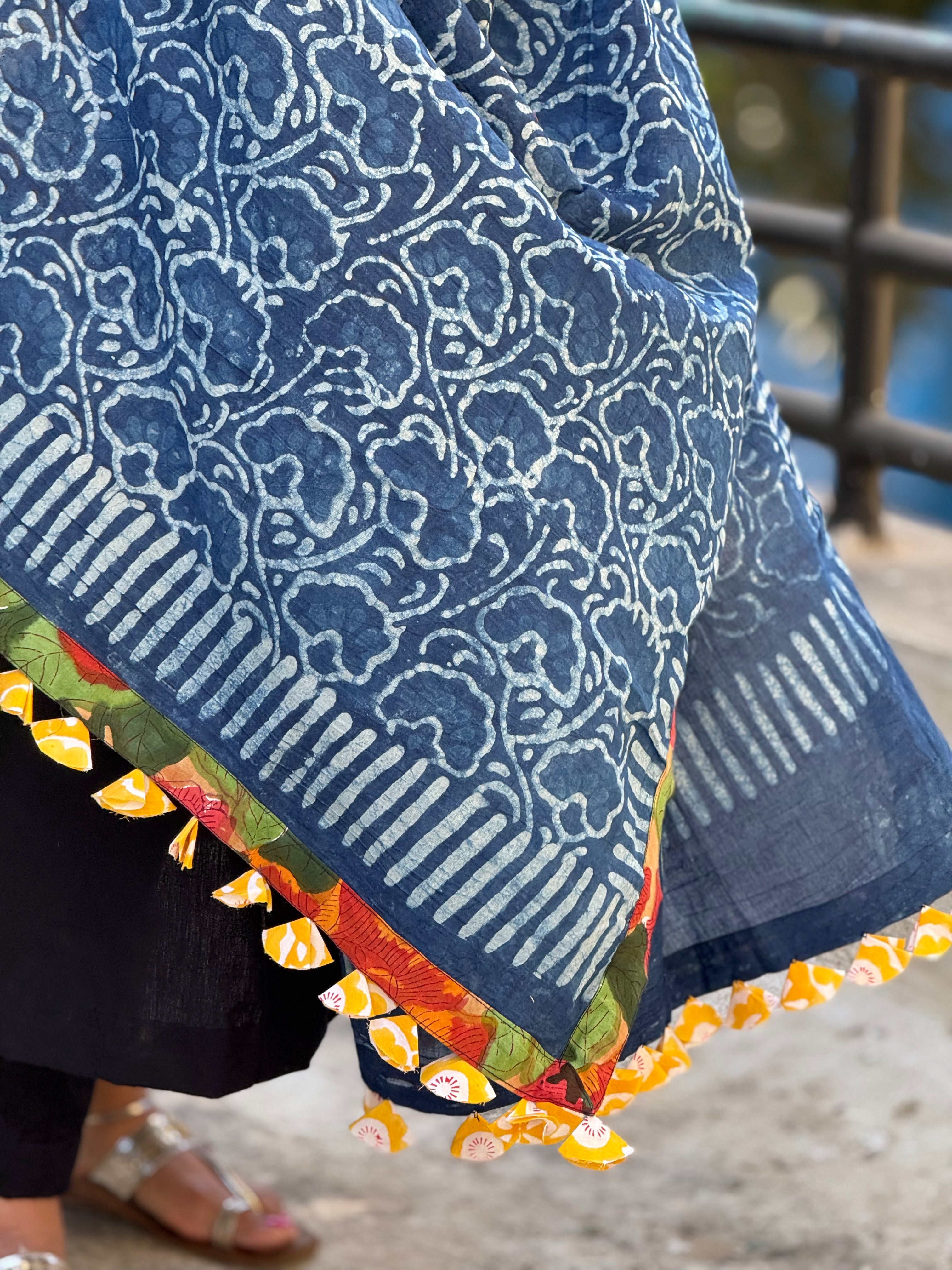 Indigo Tassel Duppatta