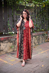 Half and Half Ajrak Kaftan