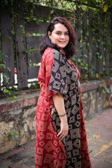Half and Half Ajrak Kaftan