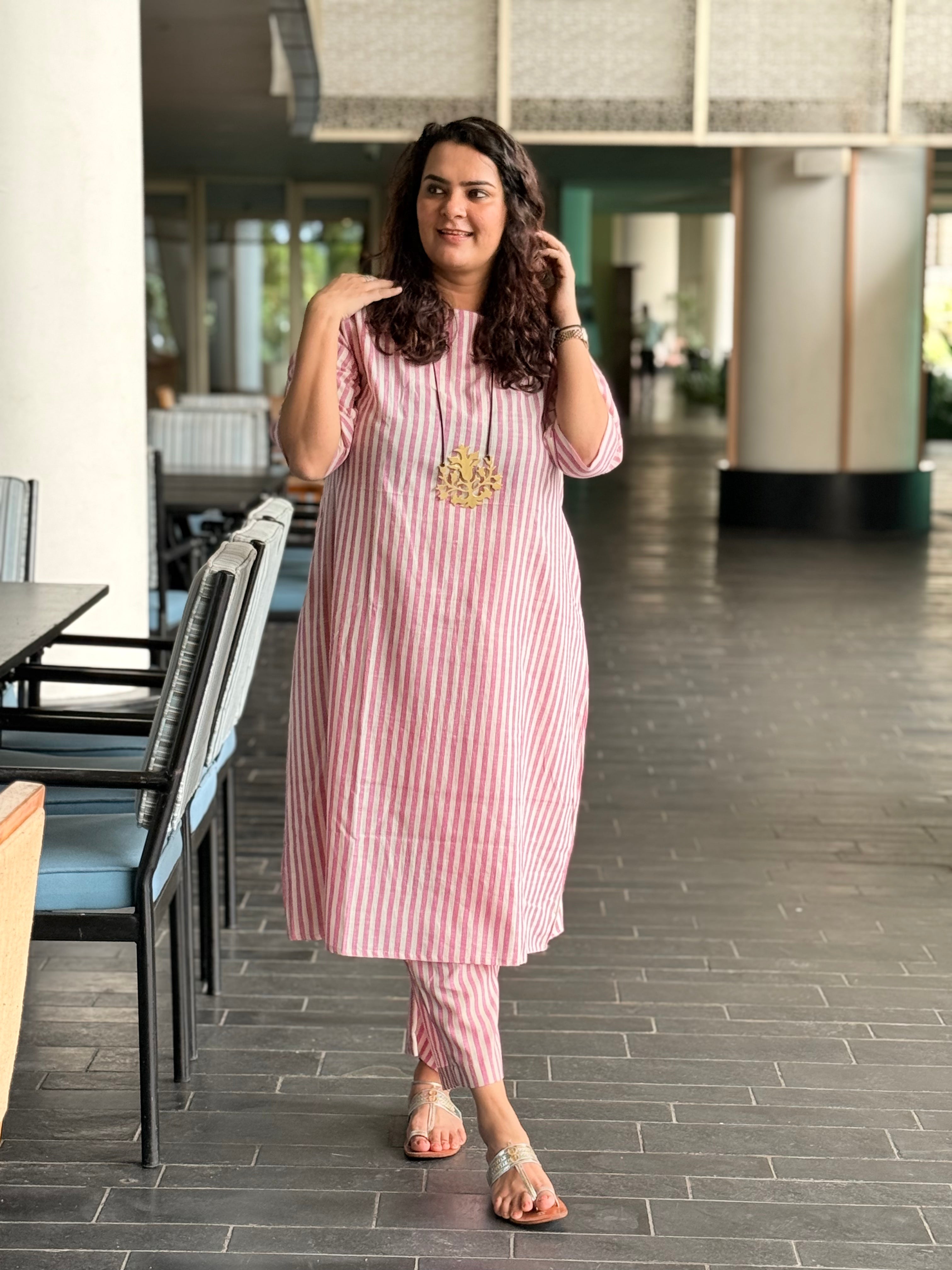 Candy Stripe Kurta Coord