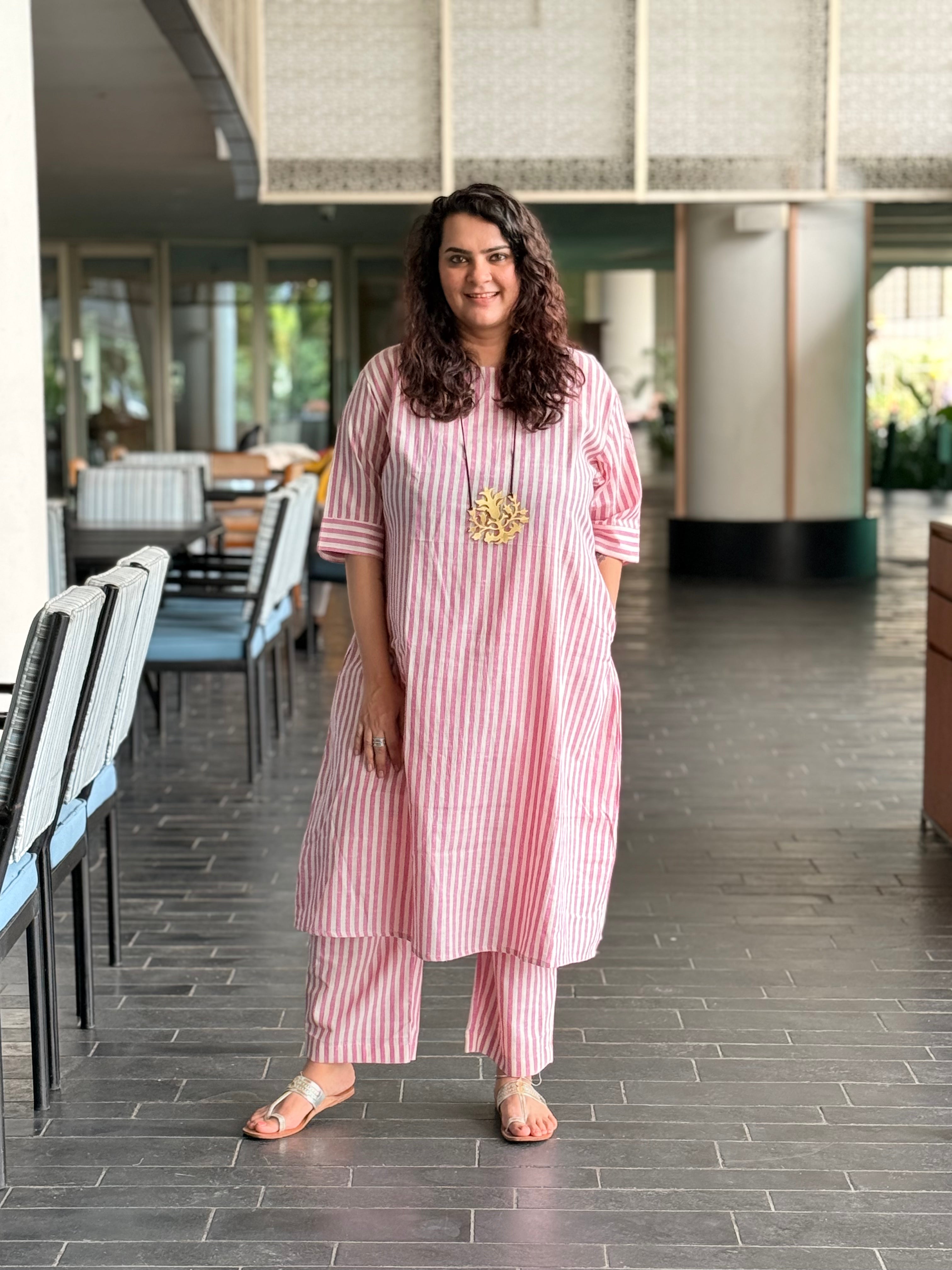 Candy Stripe Kurta Coord