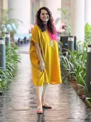 Fuchsia Papaya Kaftan Dress - Papaya