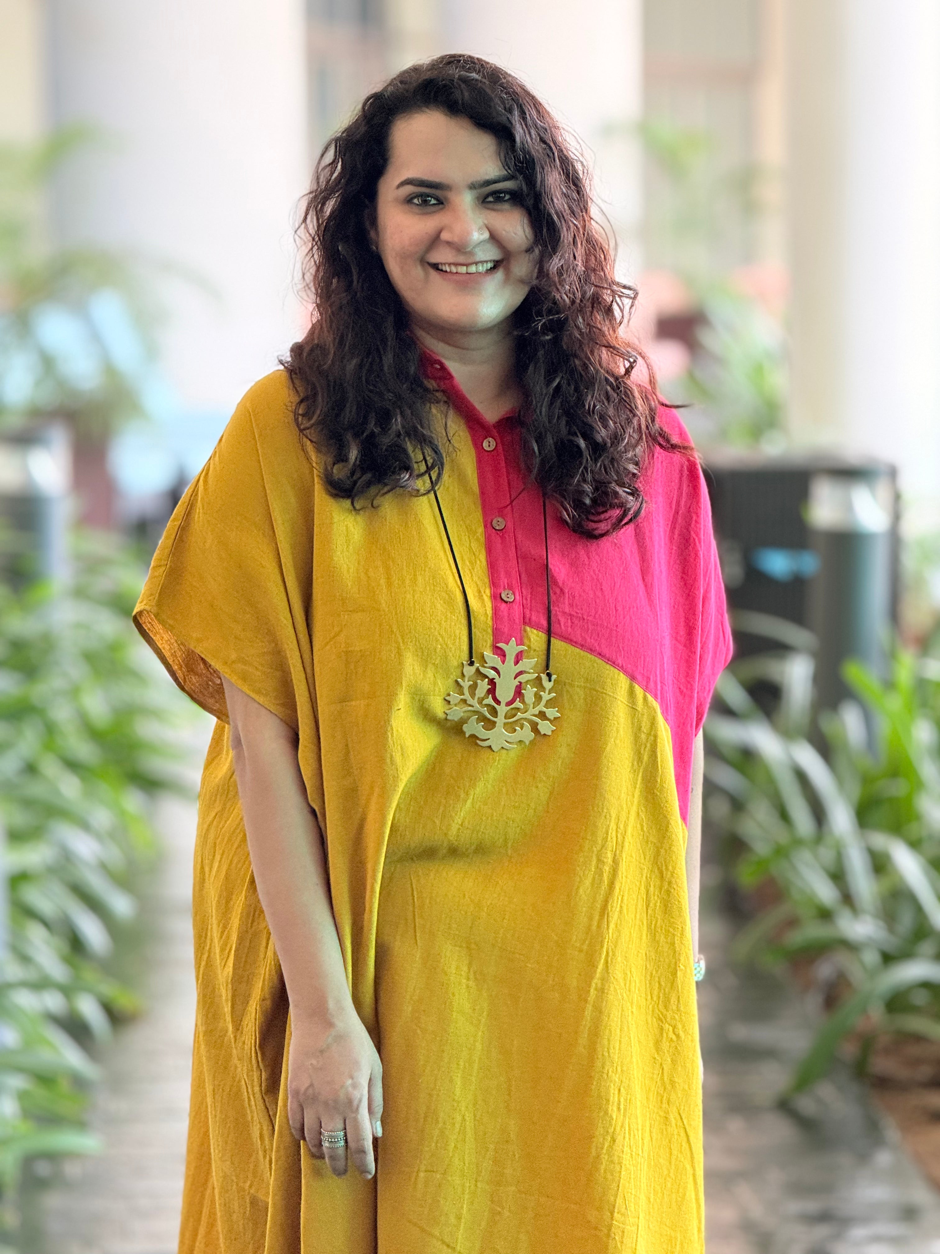 Fuchsia Papaya Kaftan Dress - Papaya
