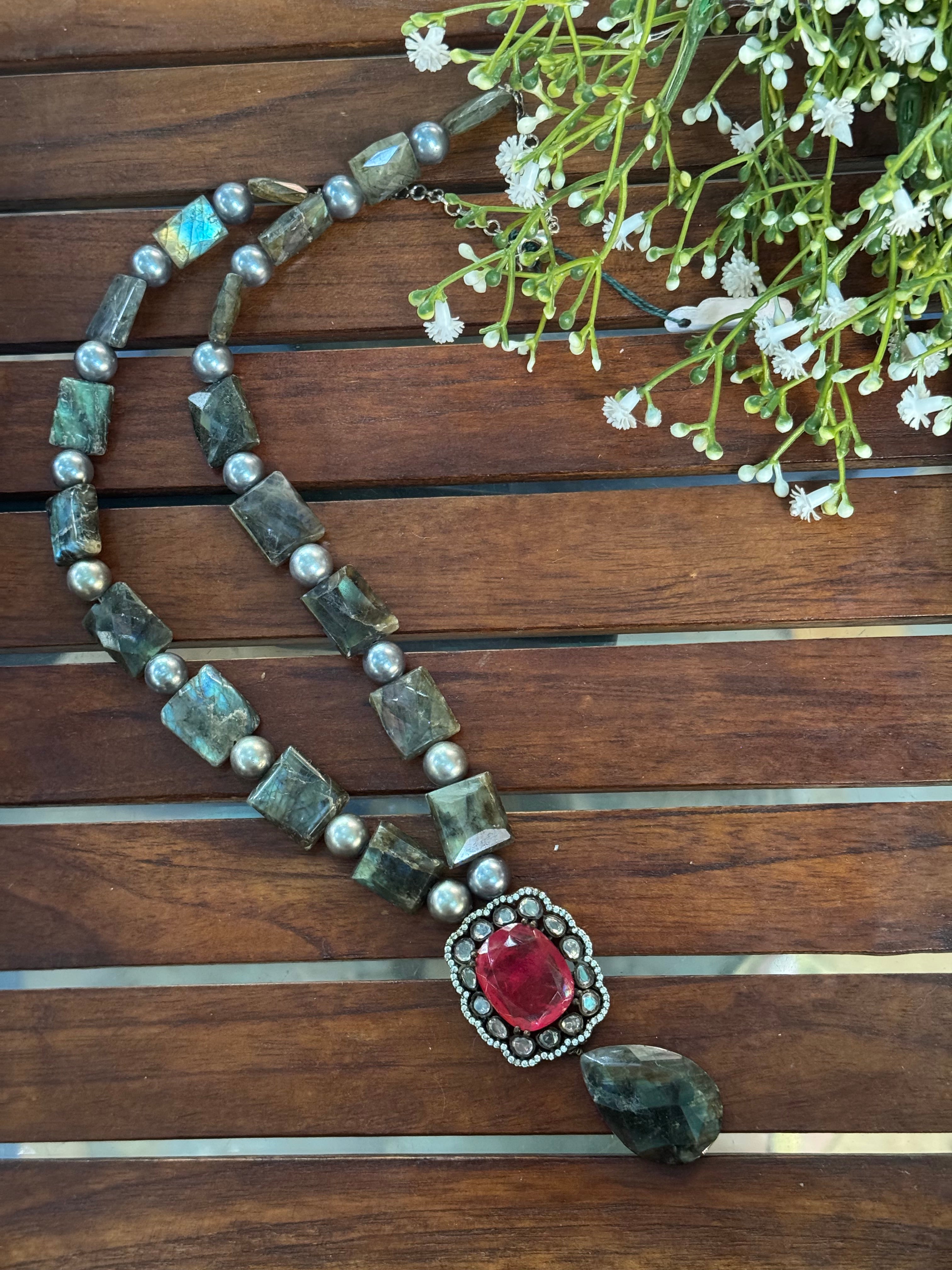 Ruby Drop Necklace