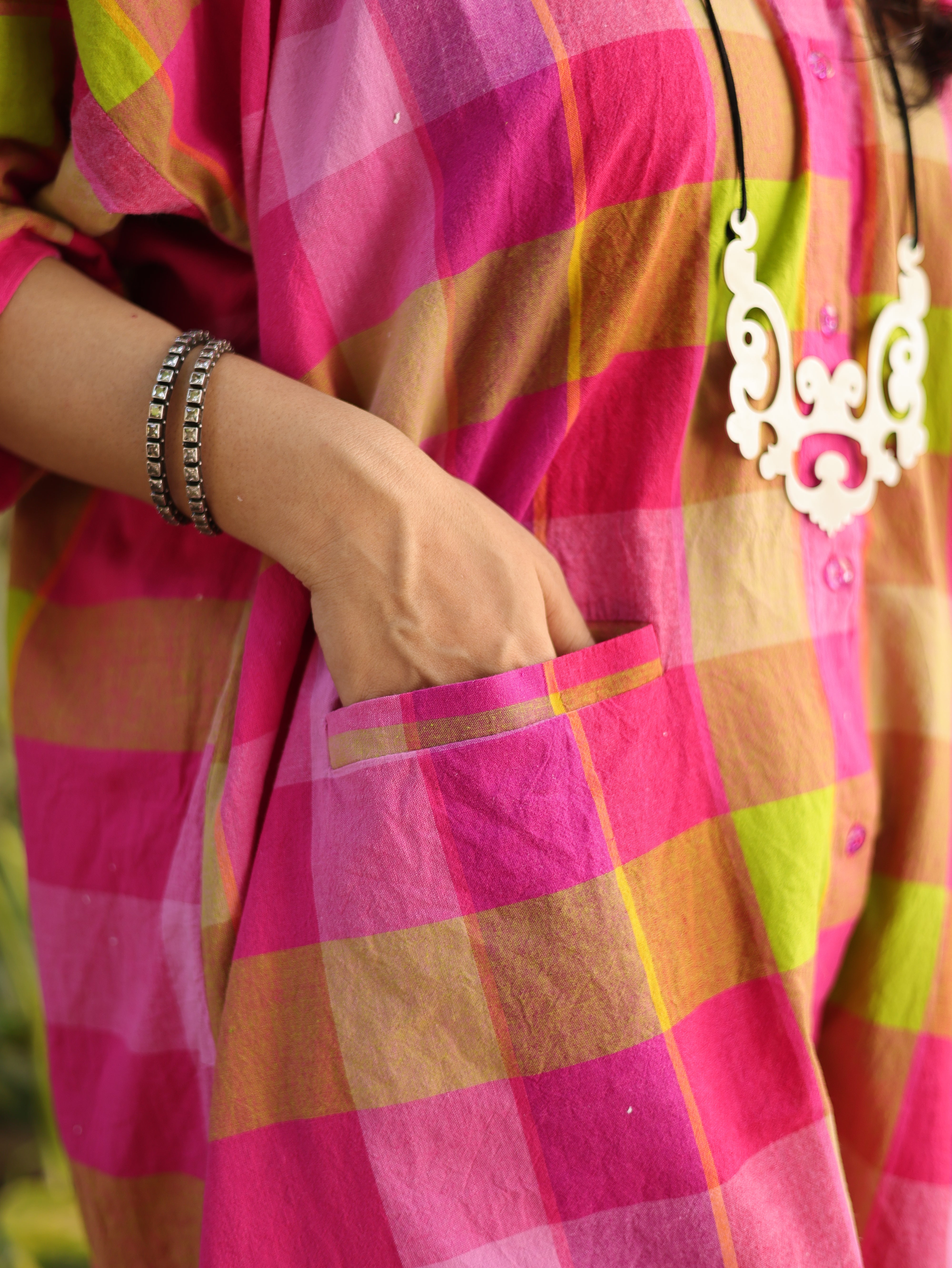 Madras Check Antifit - Pink Lime