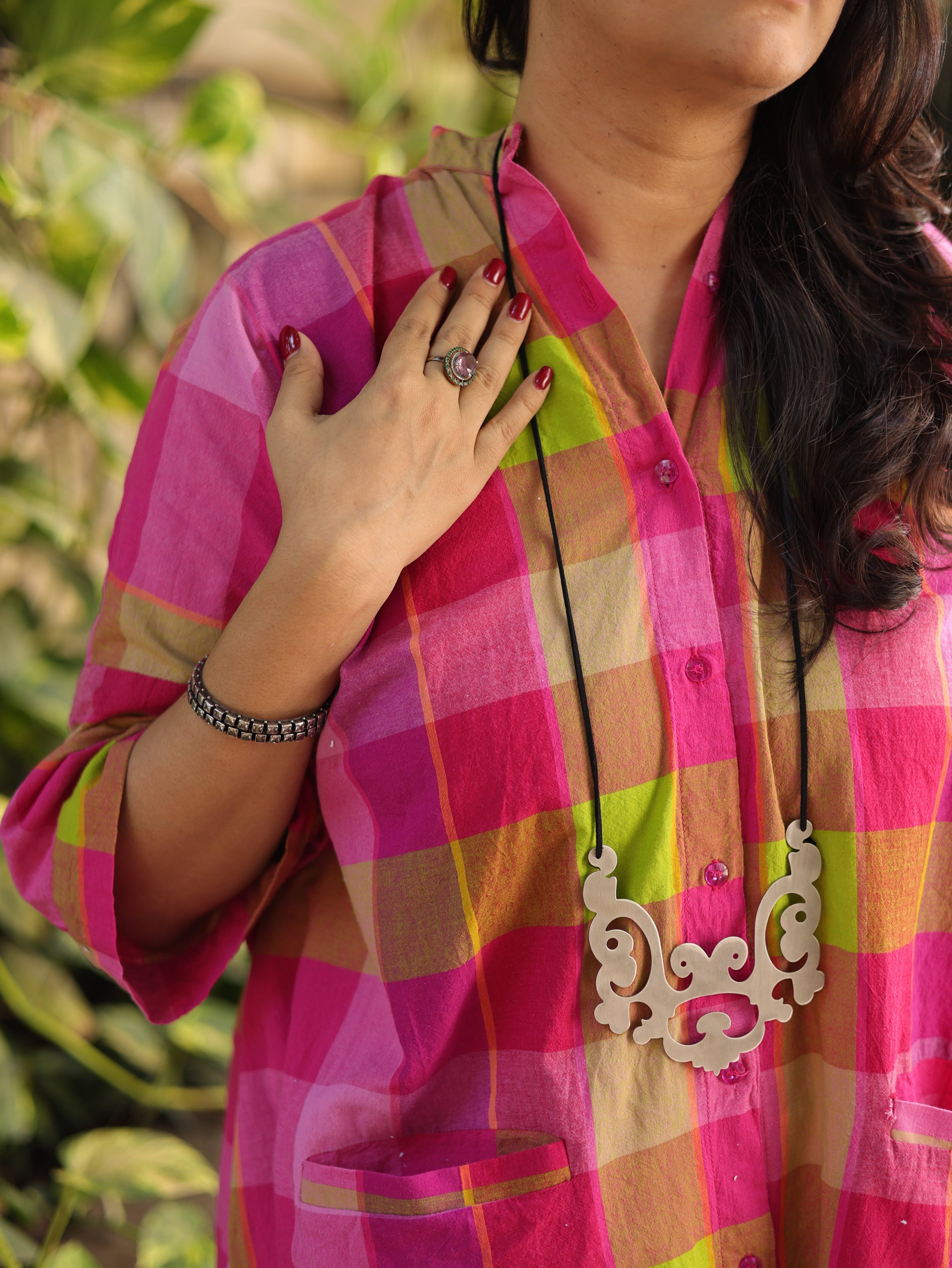 Madras Check Antifit - Pink Lime