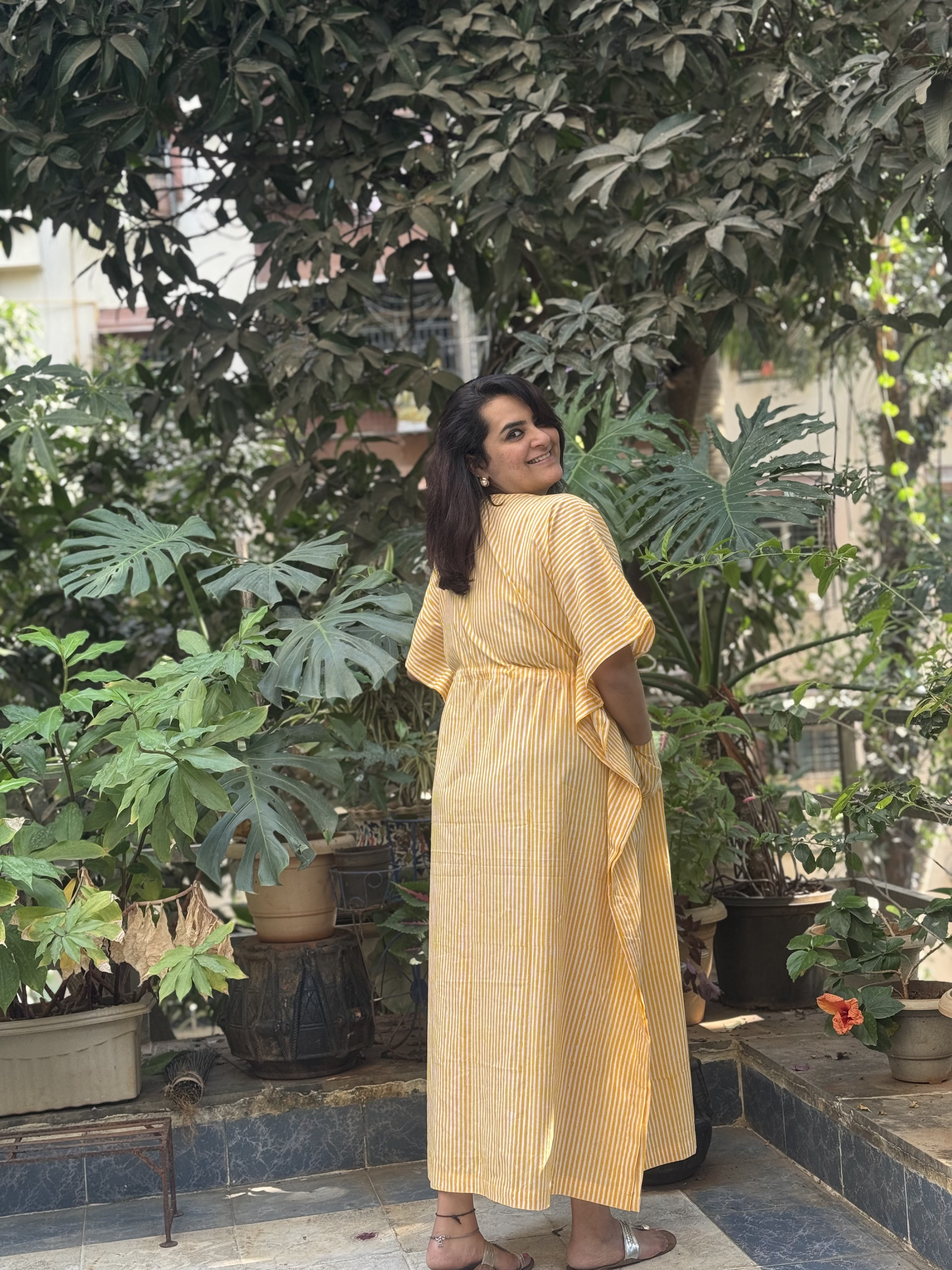 Stripe Yellow Kaftan