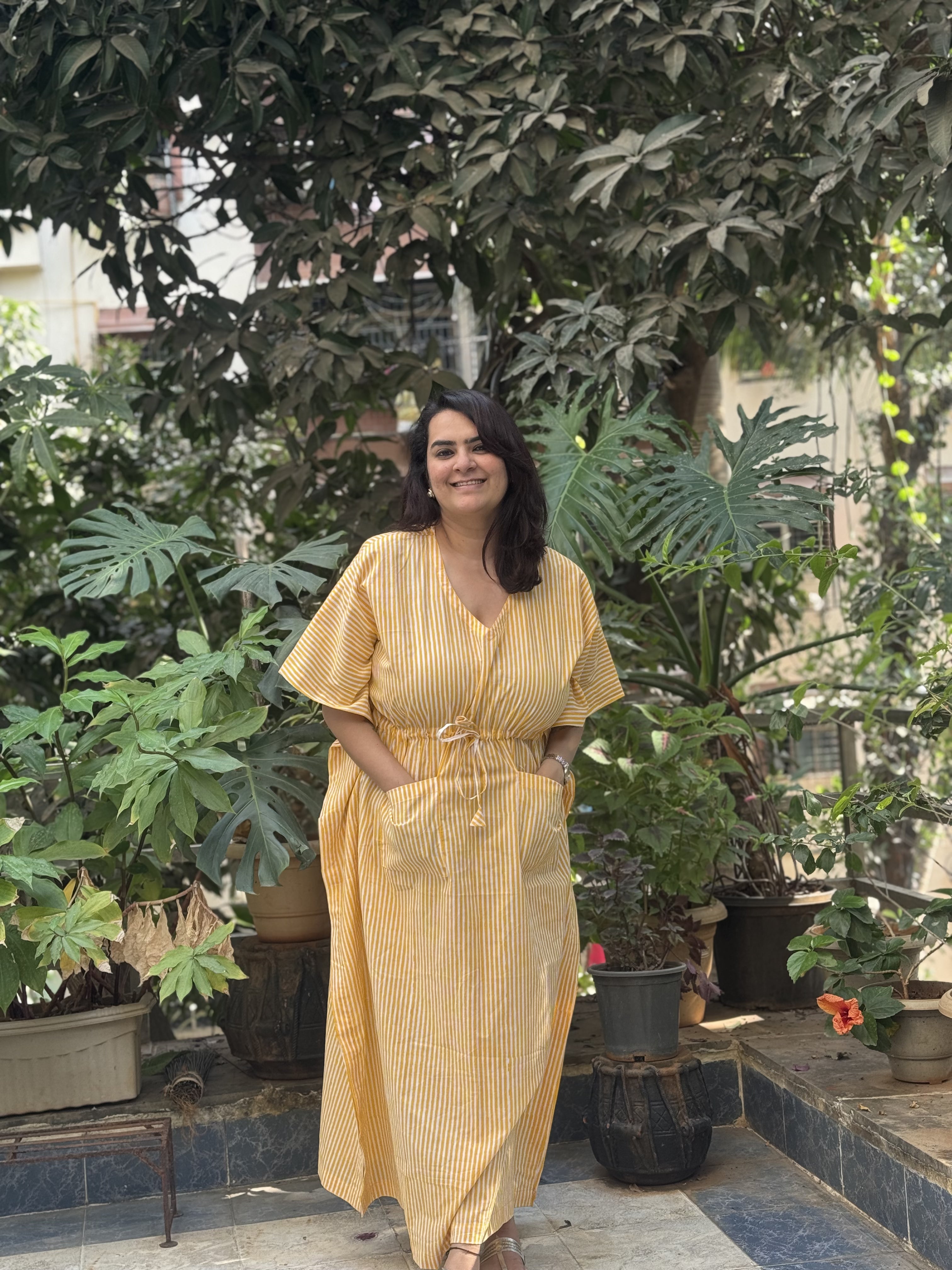 Stripe Yellow Kaftan