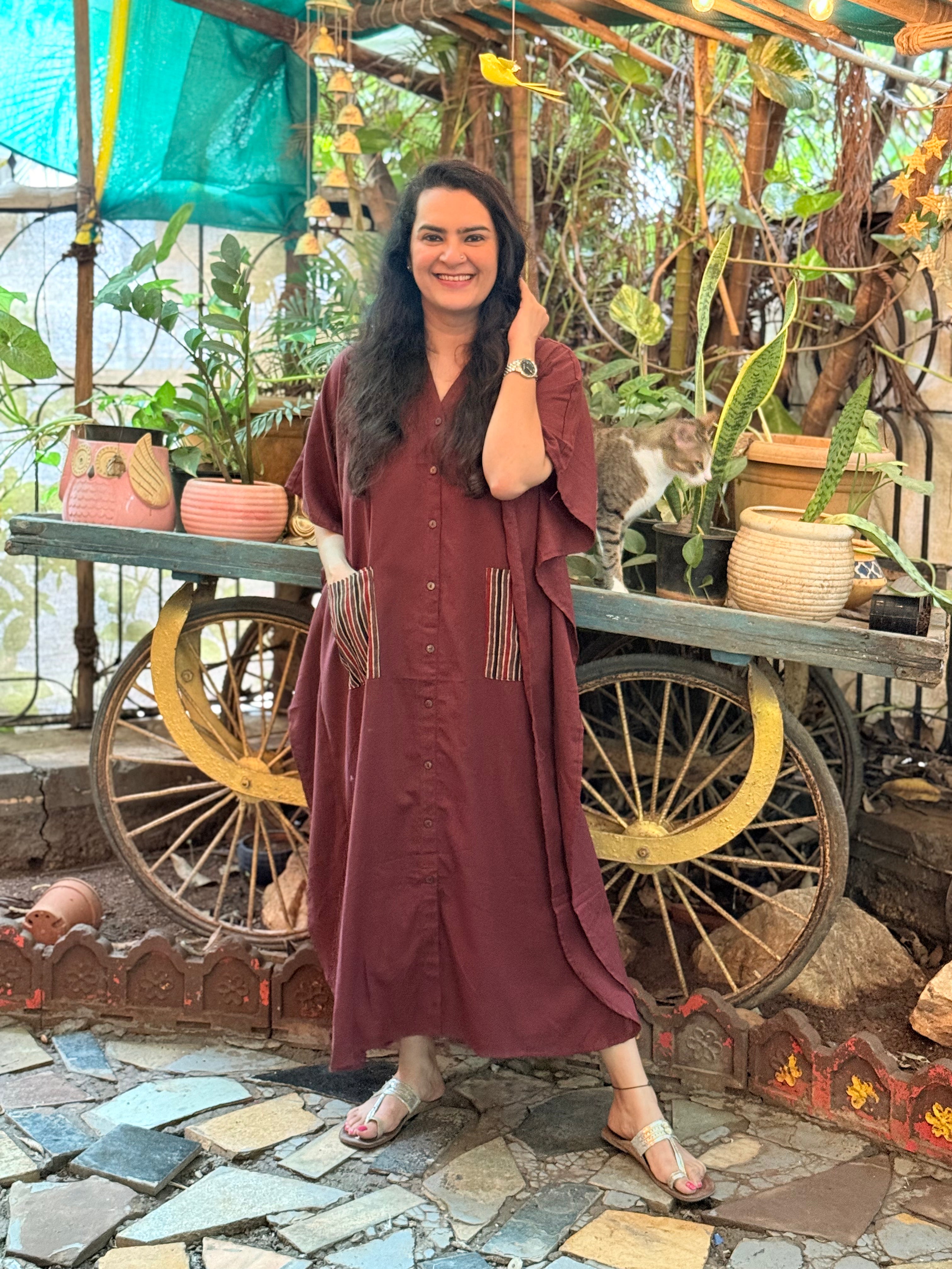 Pocket Stories Kaftan - Wine
