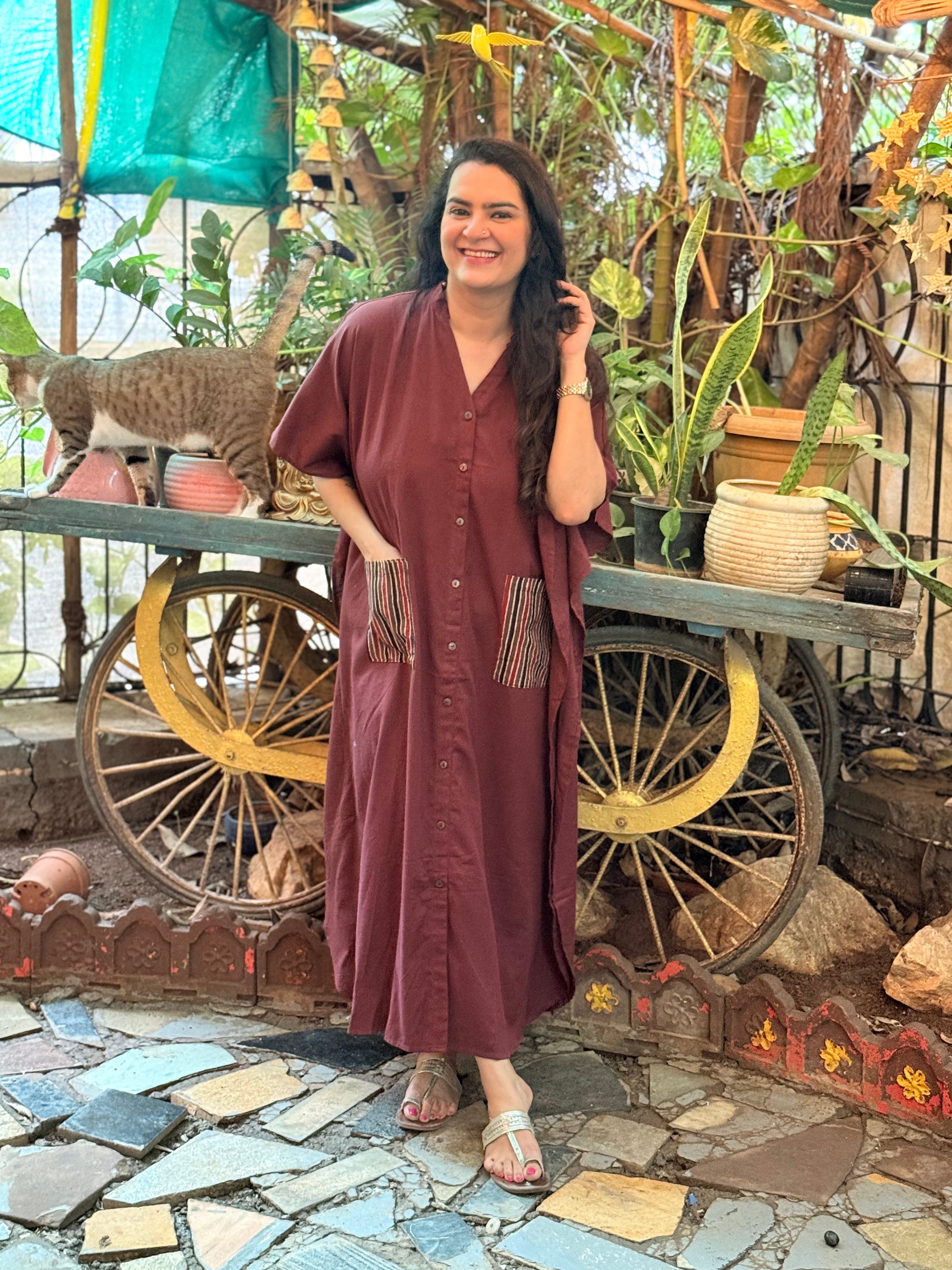Pocket Stories Kaftan - Wine