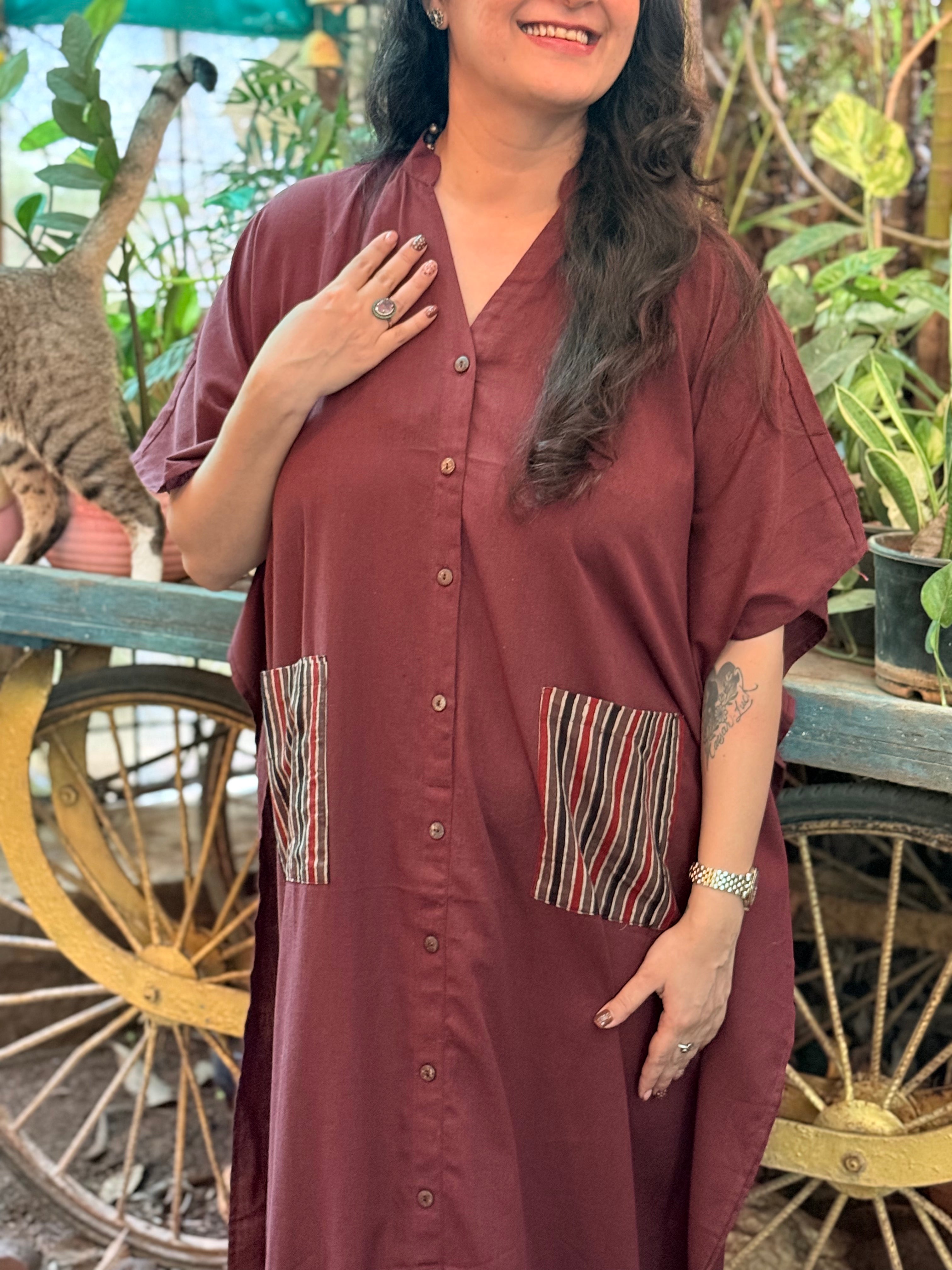 Pocket Stories Kaftan - Wine
