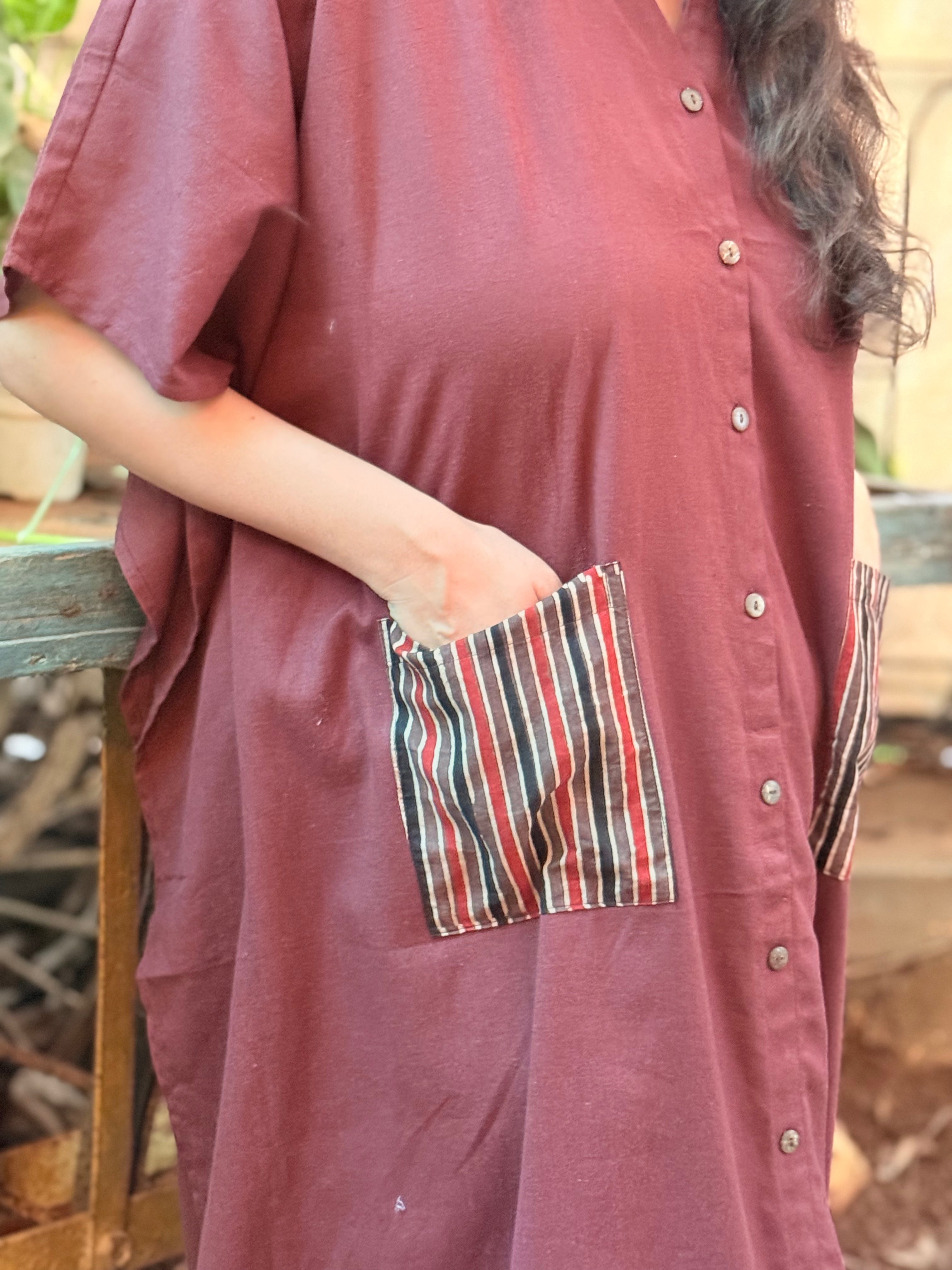 Pocket Stories Kaftan - Wine