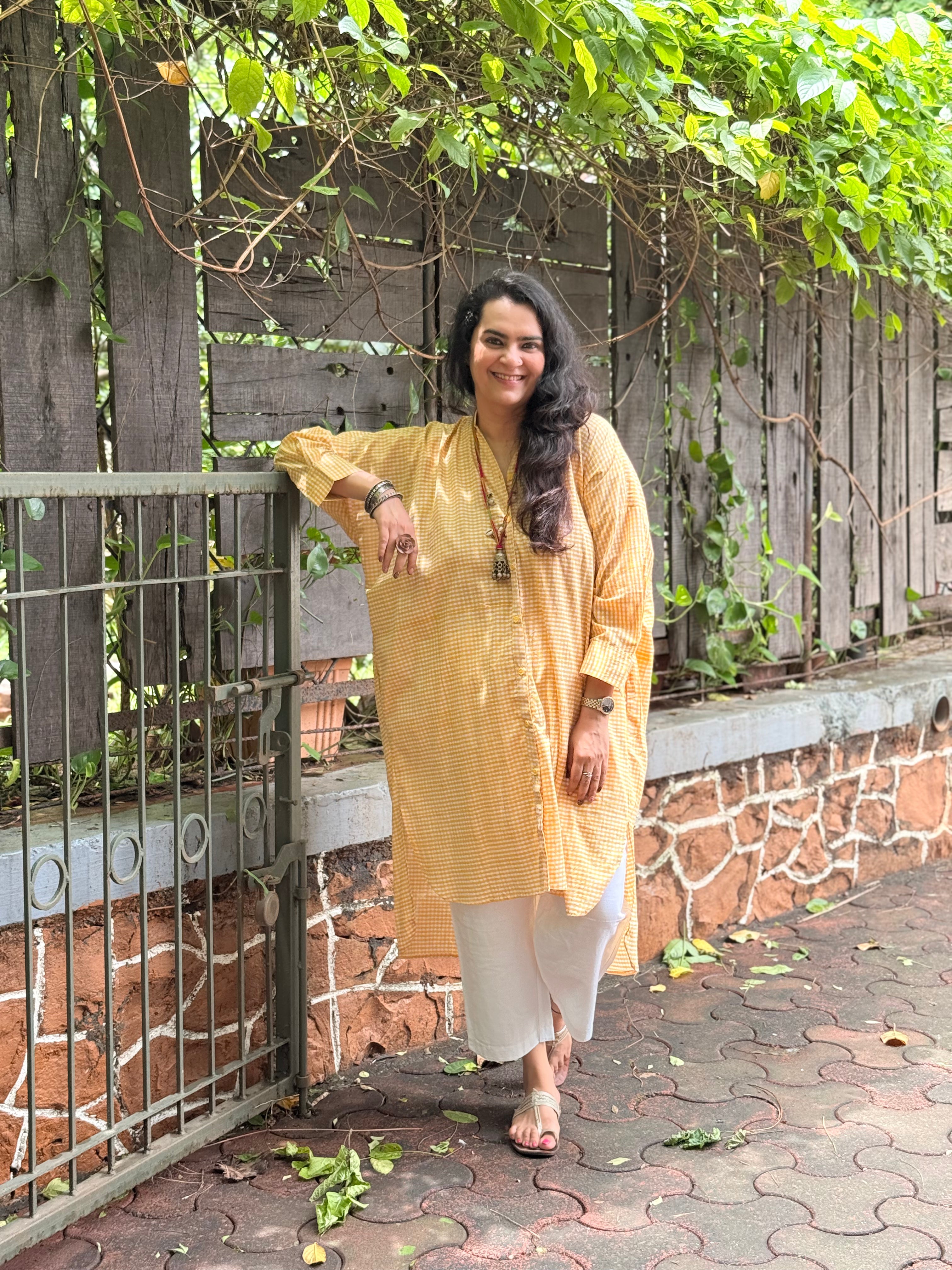 Gingham Antifit Shirt - Yellow
