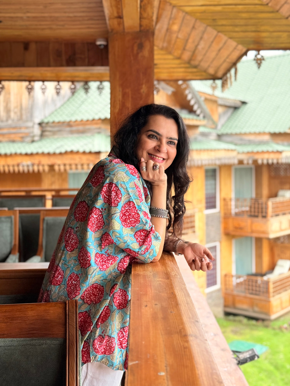 Hydrangea Hues Kaftan Shirt