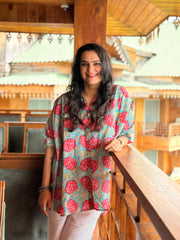 Hydrangea Hues Kaftan Shirt