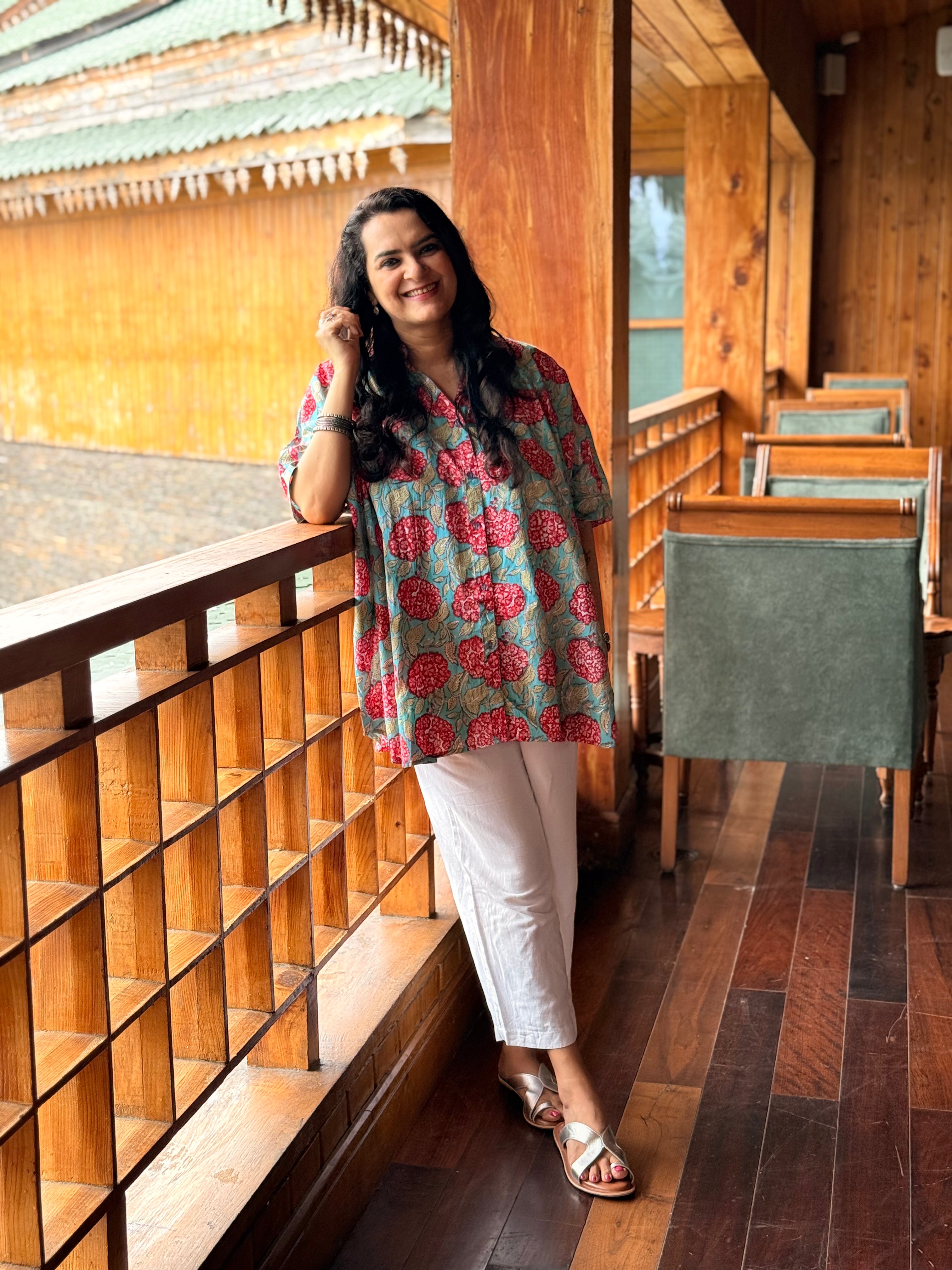 Hydrangea Hues Kaftan Shirt