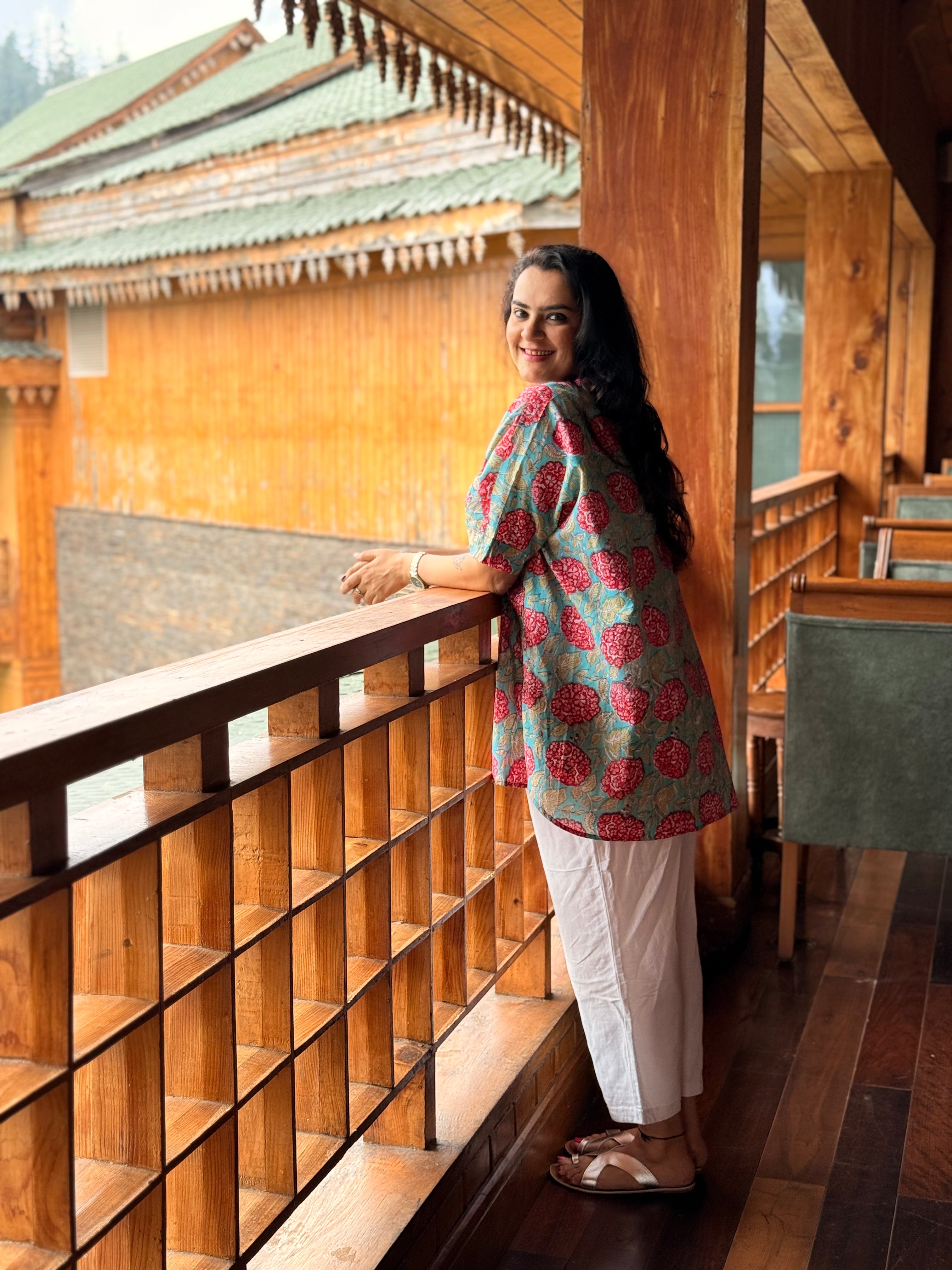 Hydrangea Hues Kaftan Shirt