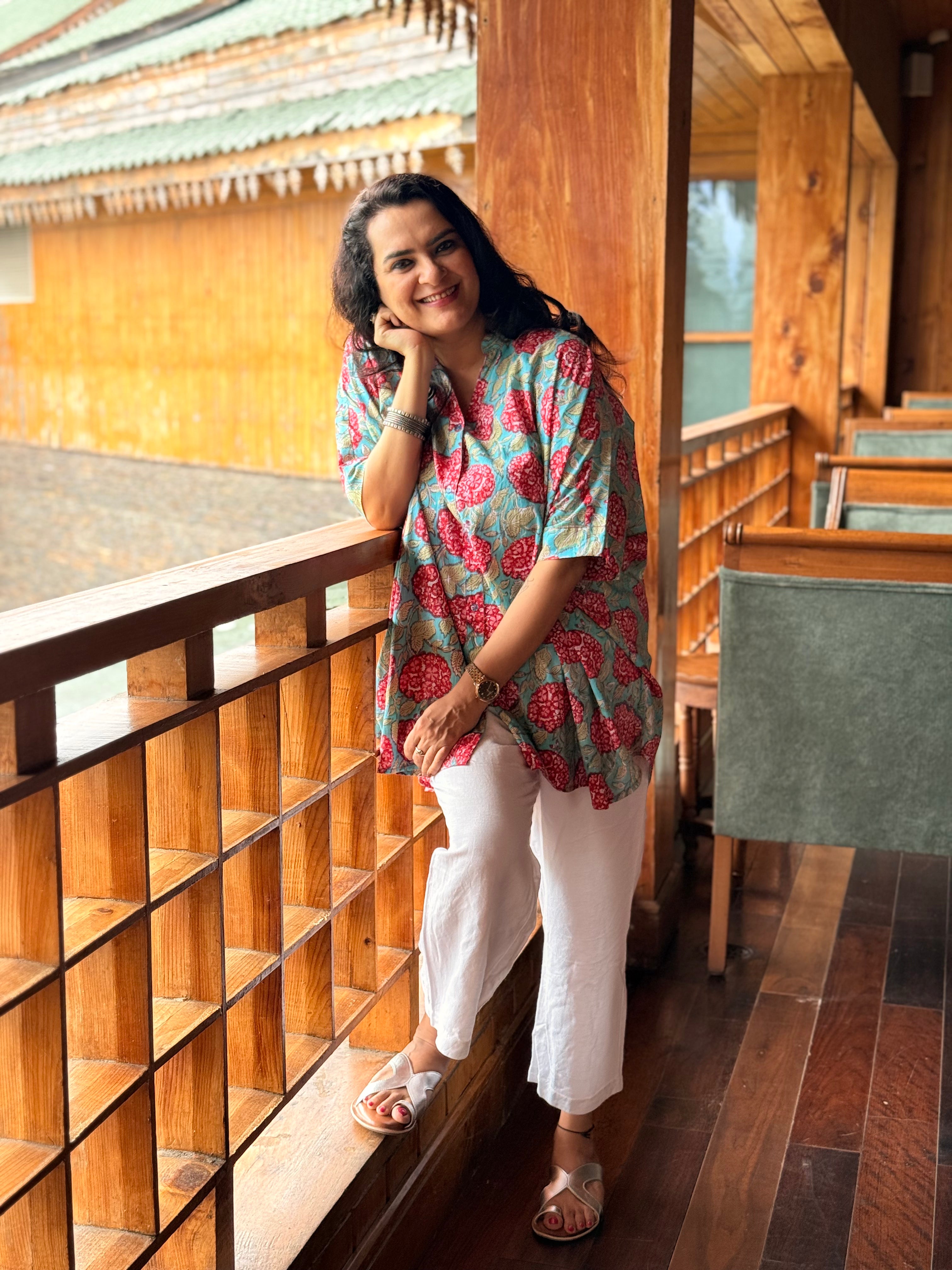 Hydrangea Hues Kaftan Shirt