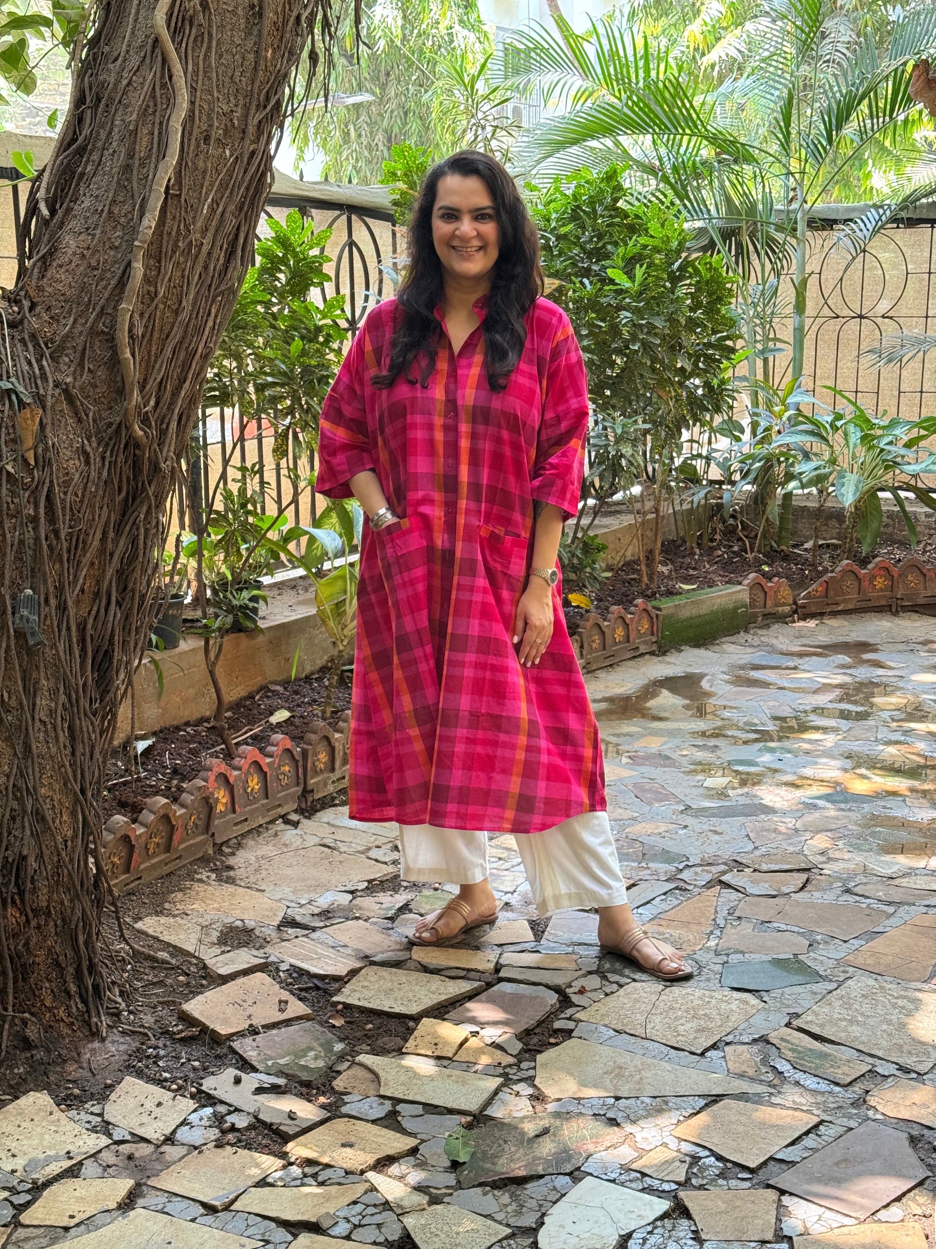 Madras Check Antifit - Wine