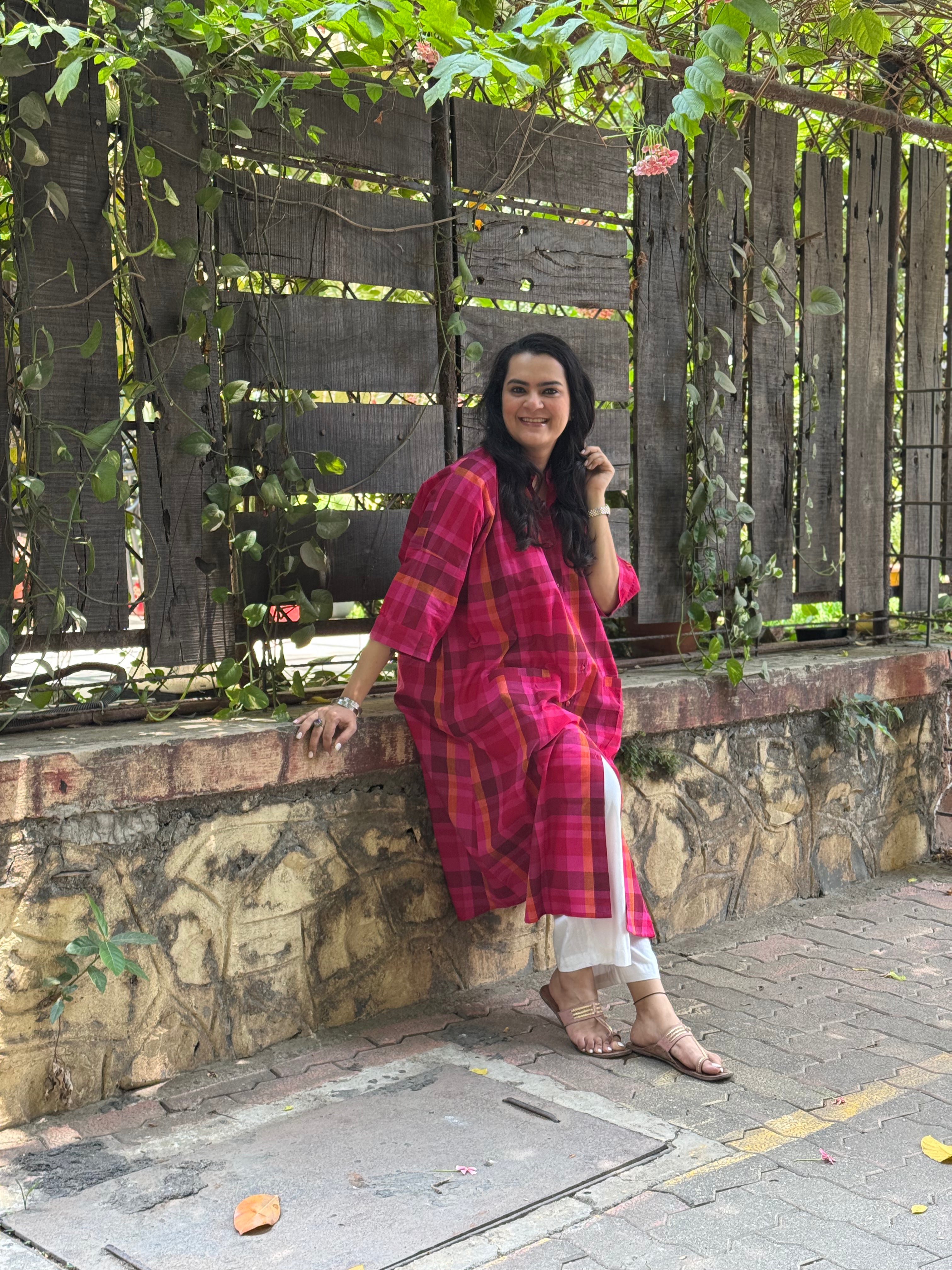 Madras Check Antifit - Wine