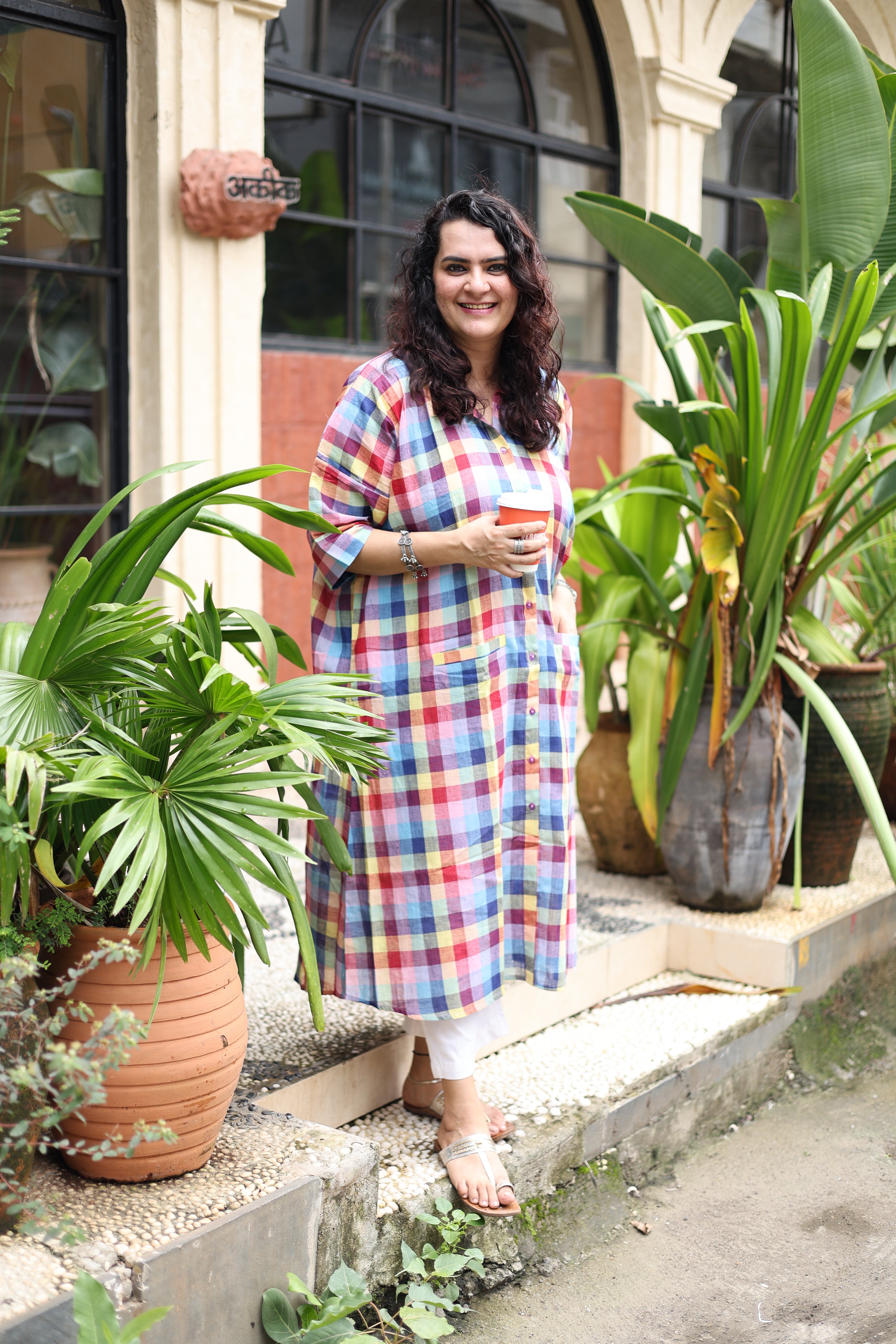 Madras Checks Antifit Kurta Multi