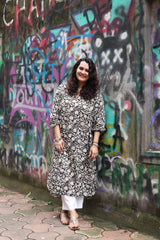 Mul Floral Antifit Gather Kurta