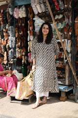 Mul Leaf Antifit Gather Kurta