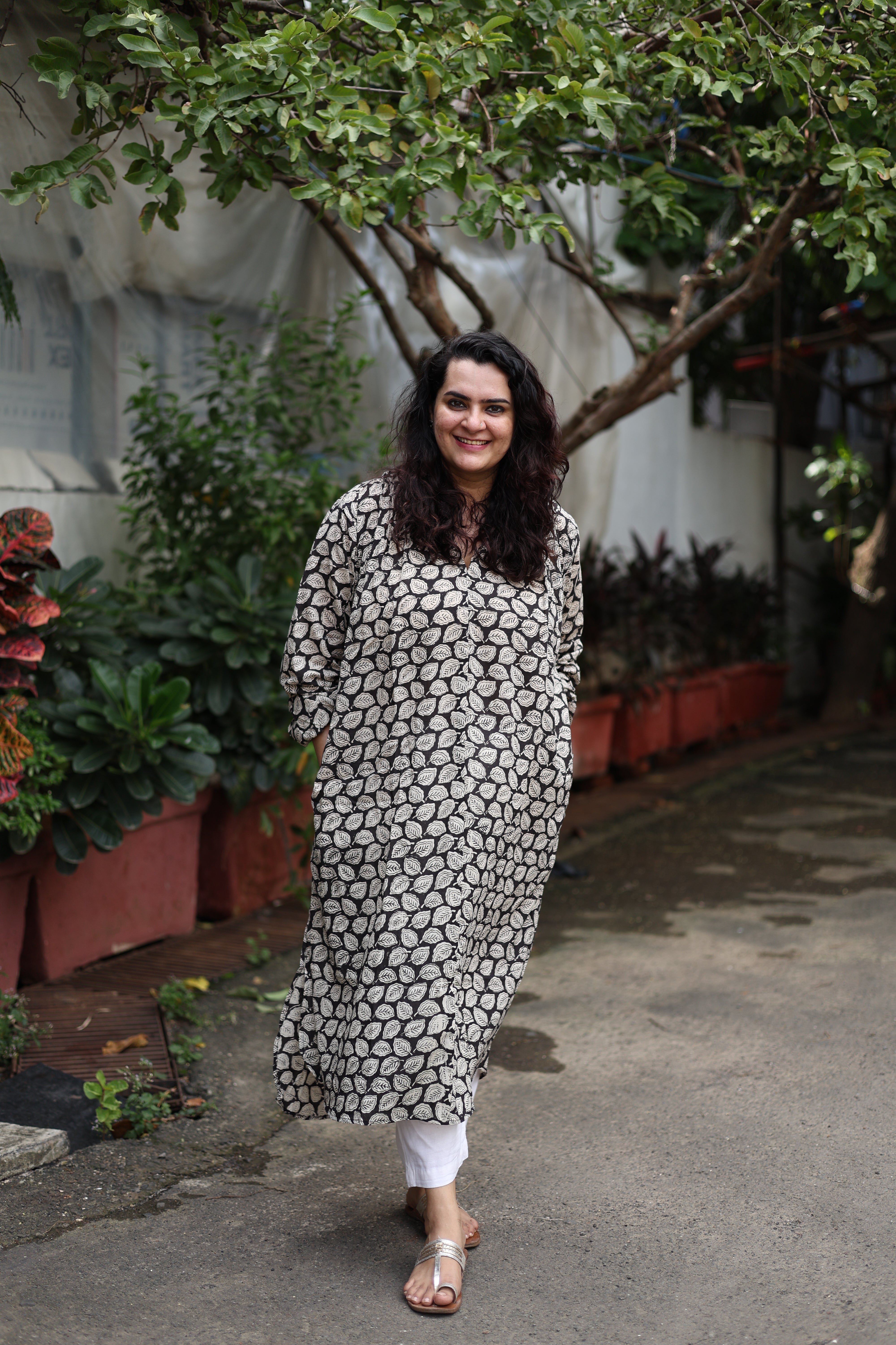 Mul Leaf Antifit Gather Kurta