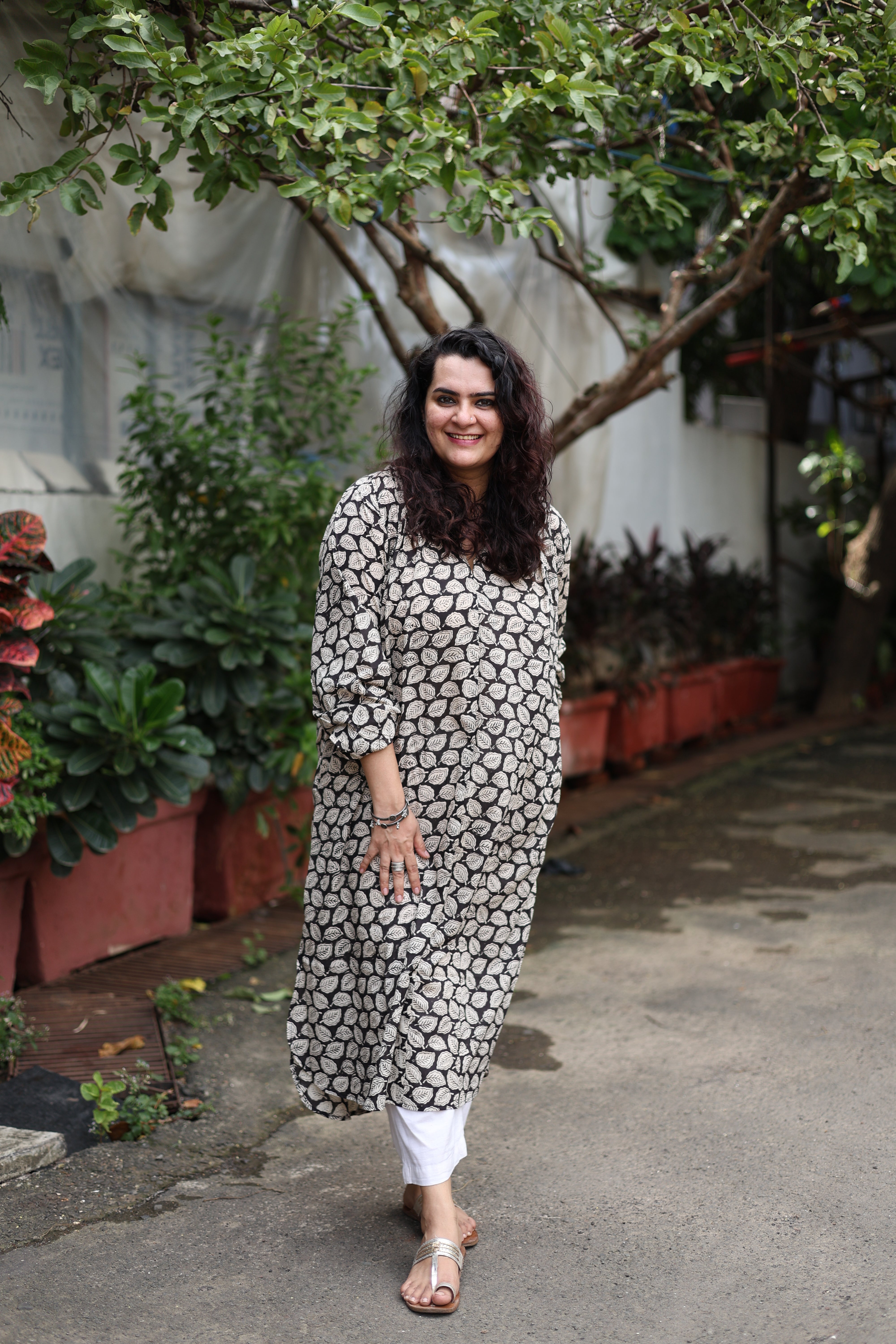 Mul Leaf Antifit Gather Kurta