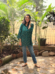 Bandhini Antifit Shirt - Green