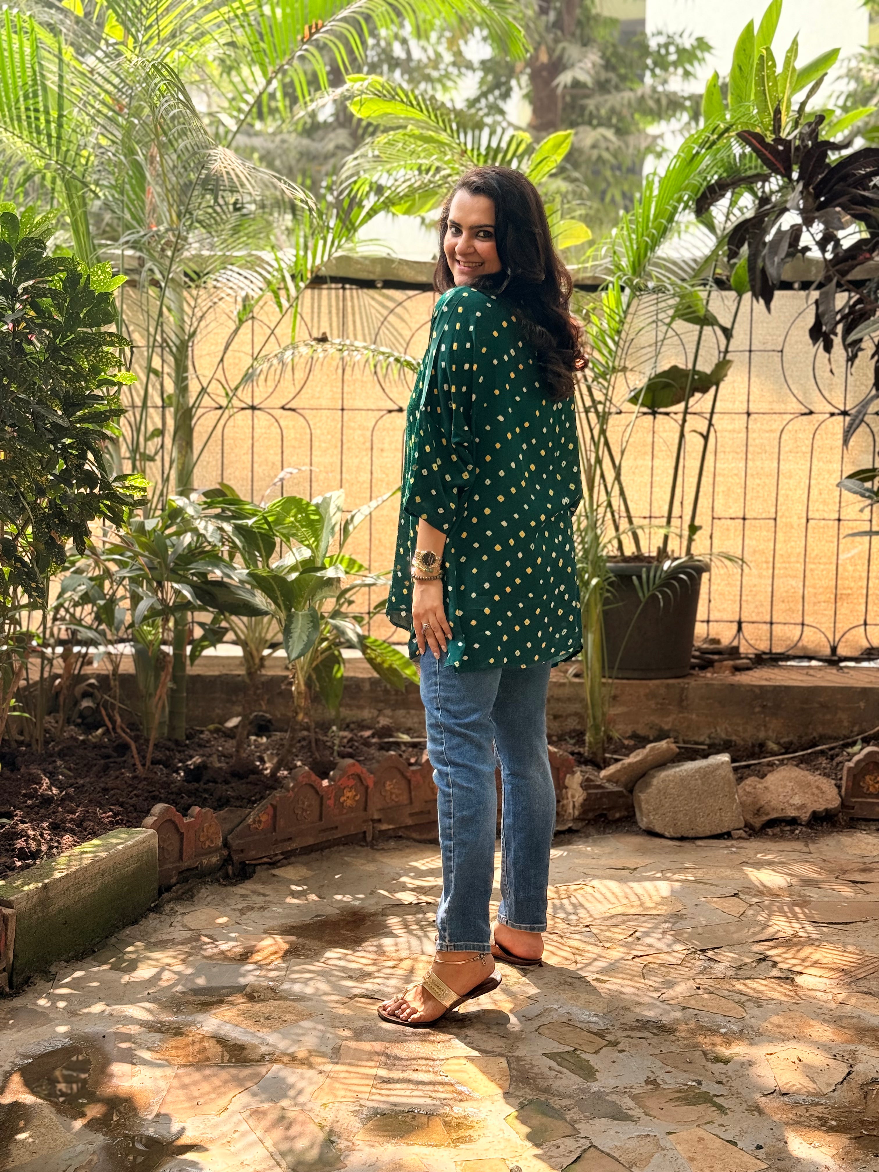 Bandhini Antifit Shirt - Green