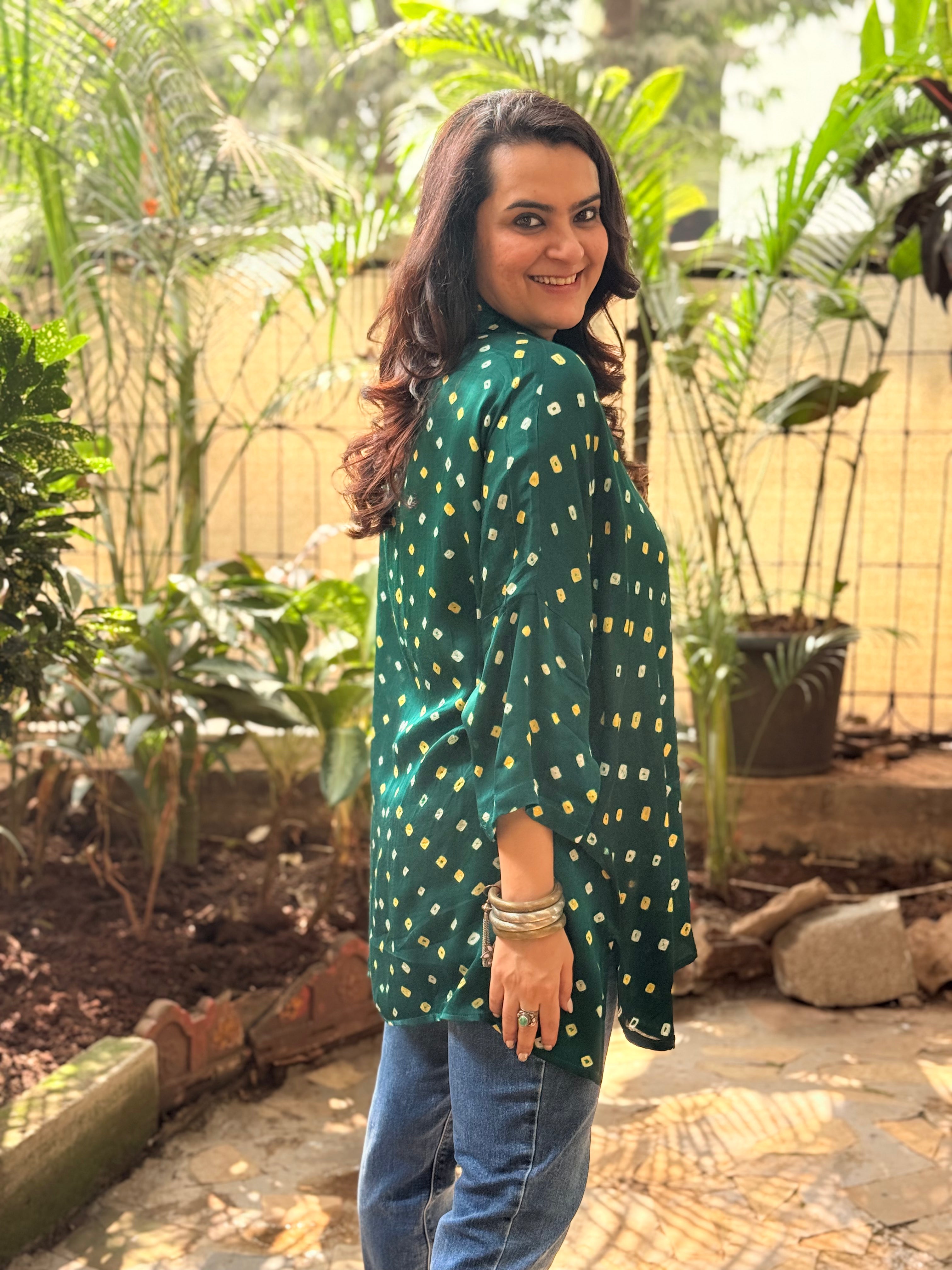 Bandhini Antifit Shirt - Green