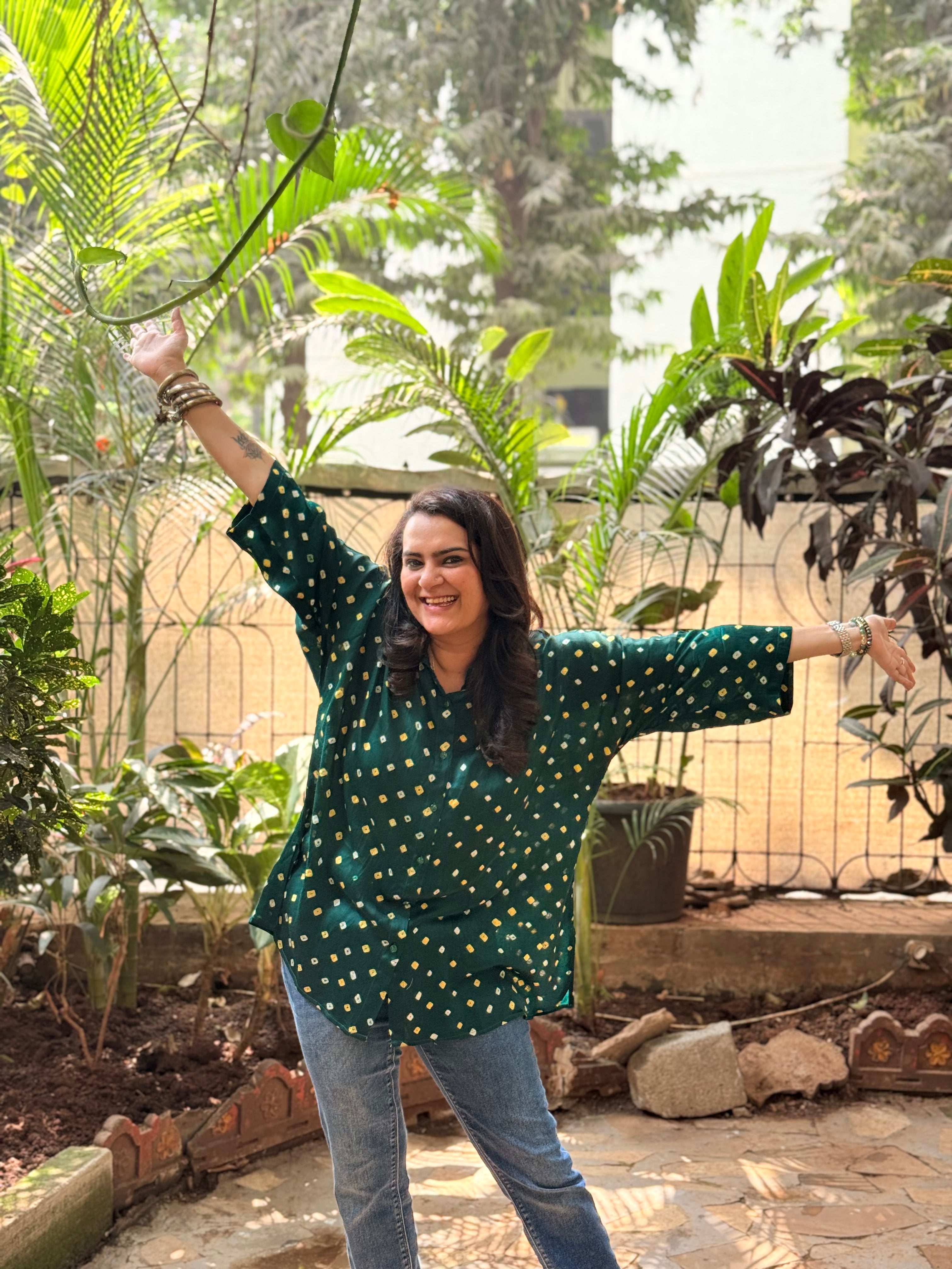 Bandhini Antifit Shirt - Green