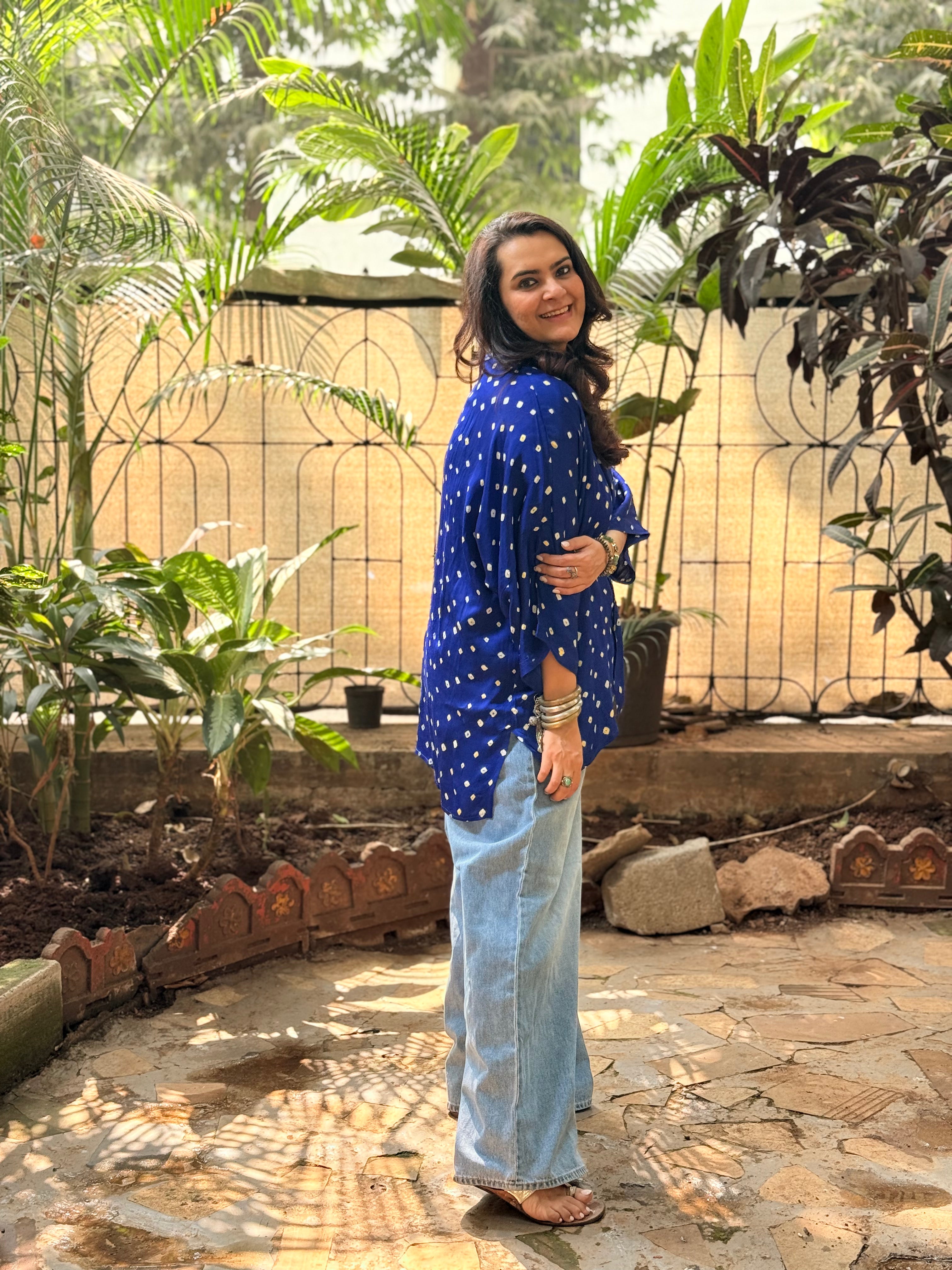 Bandhini Antifit Shirt - Blue