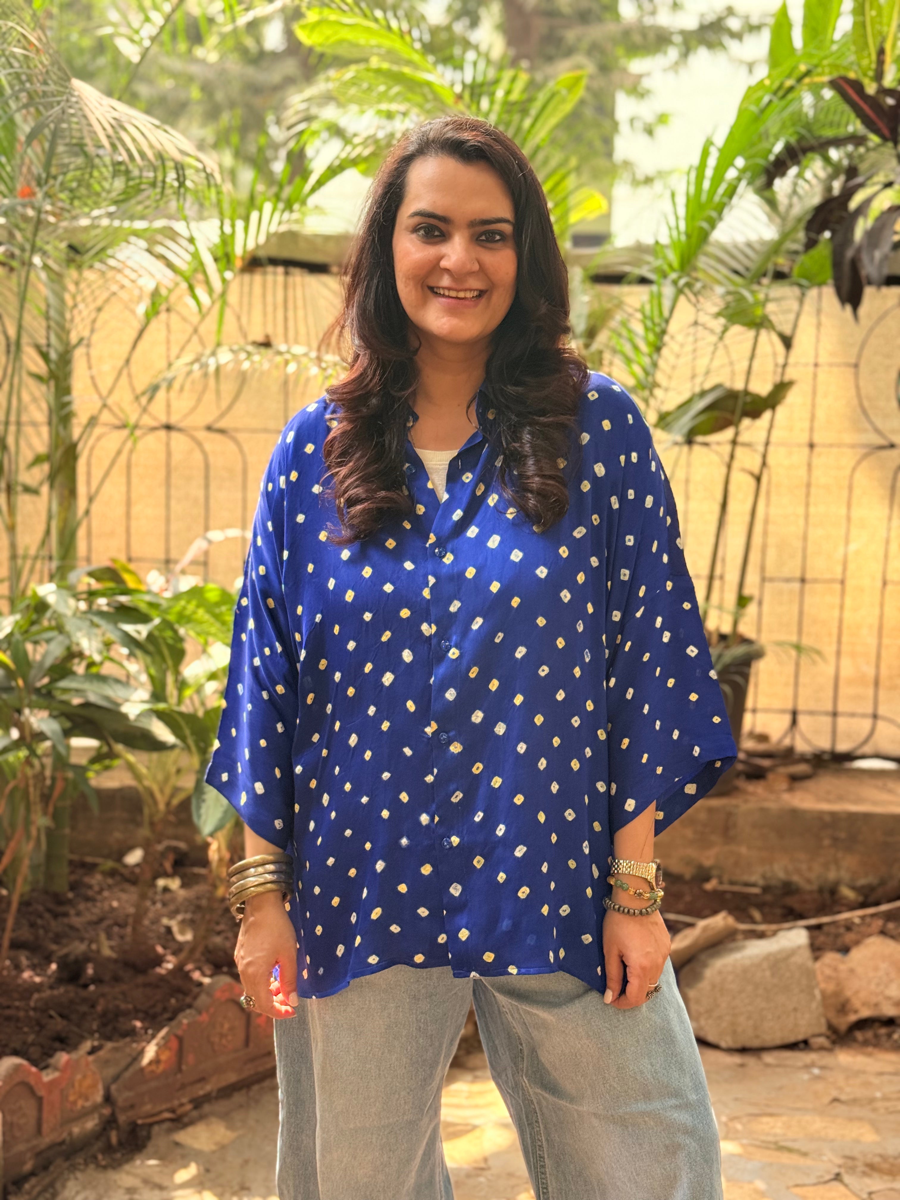 Bandhini Antifit Shirt - Blue