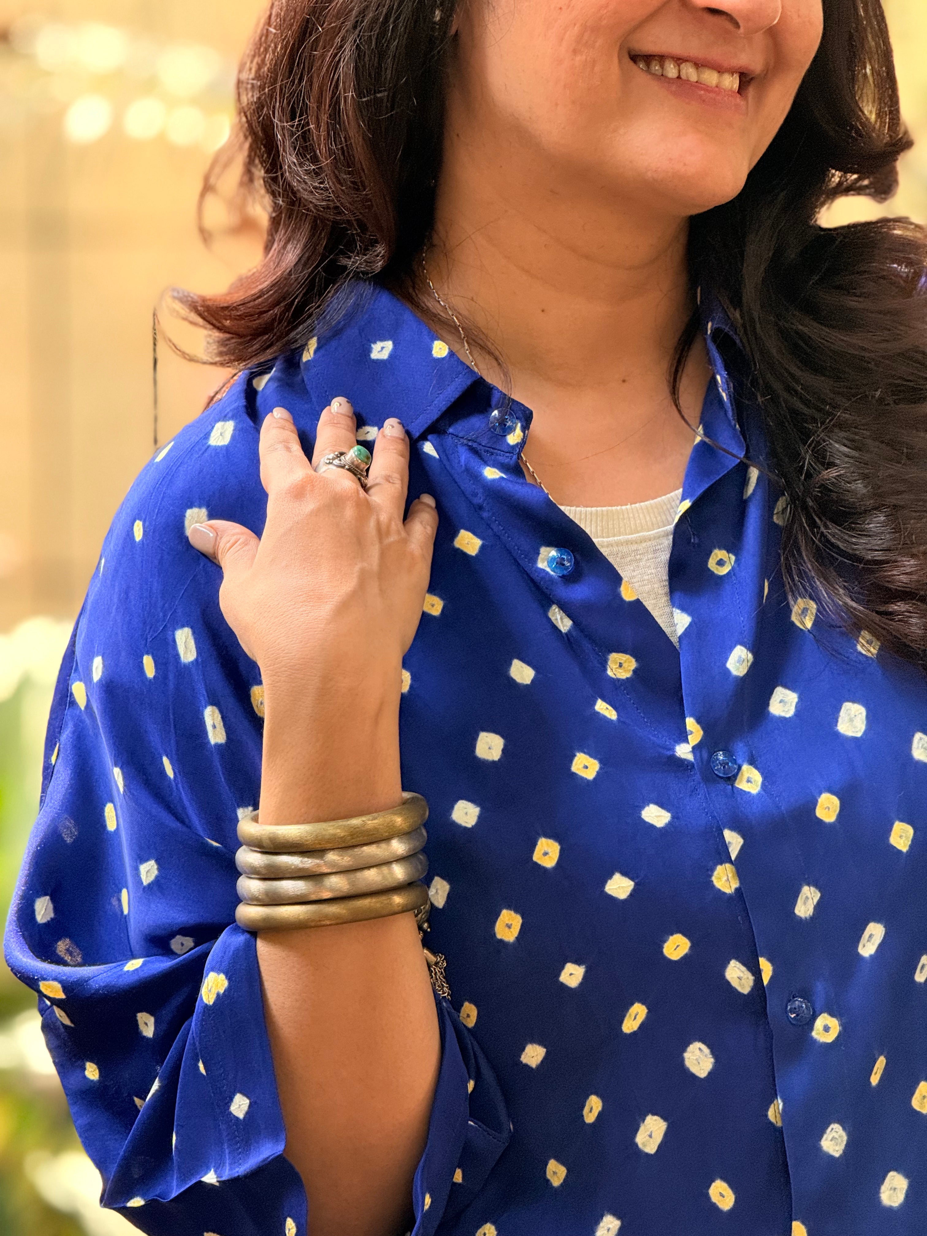 Bandhini Antifit Shirt - Blue