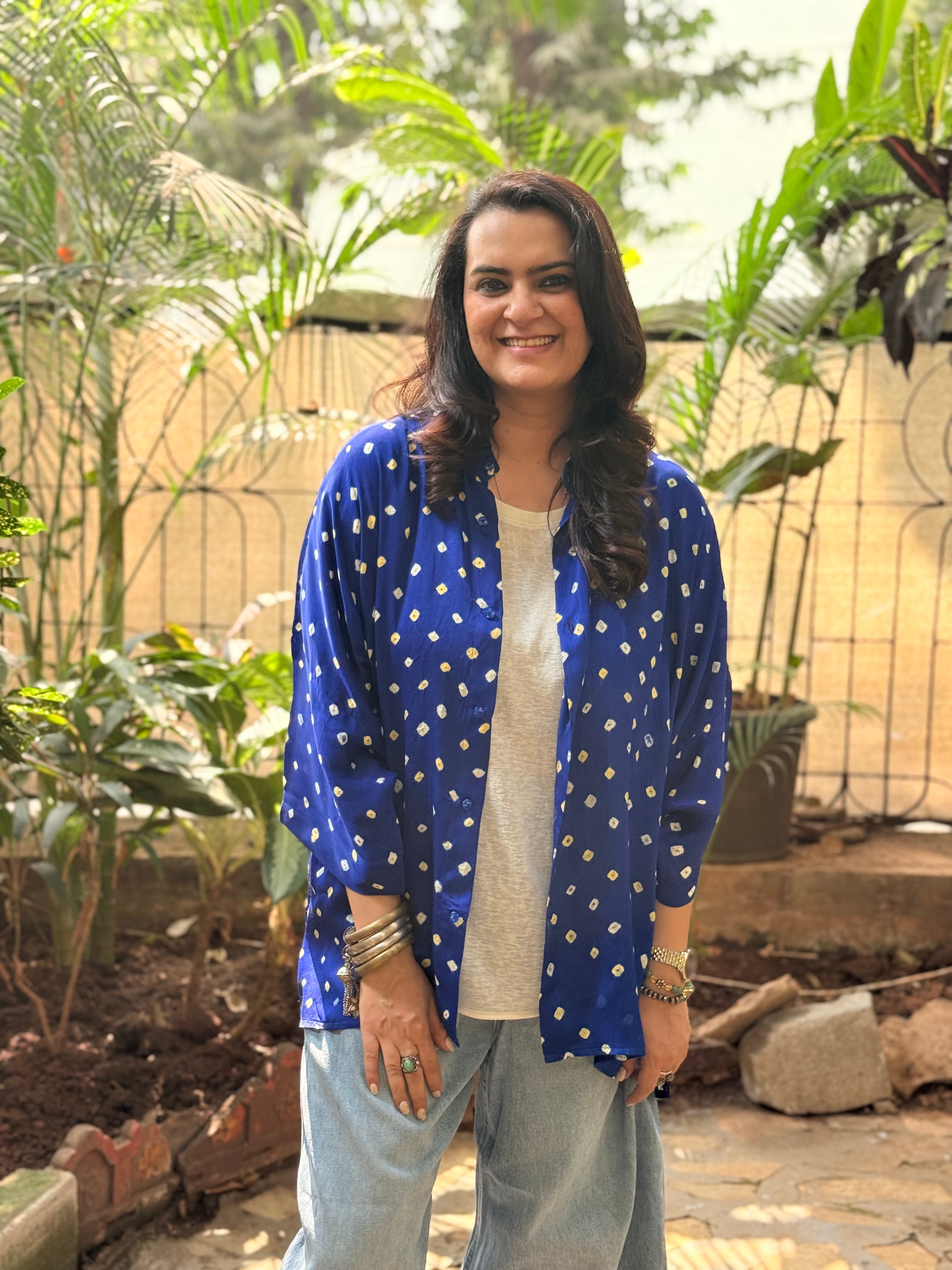 Bandhini Antifit Shirt - Blue